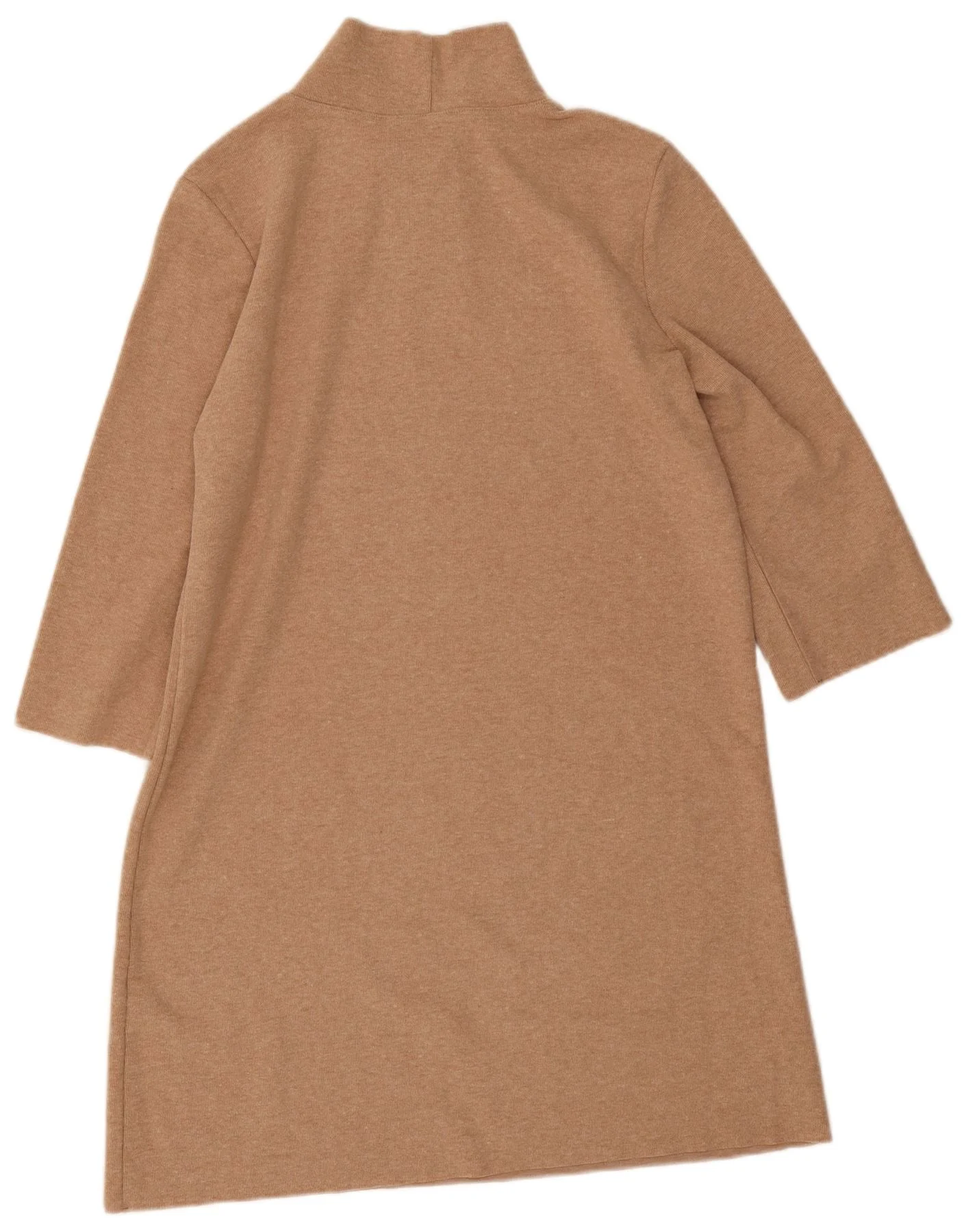 Zara Womens 3/4 Sleeve A-Line Dress UK 12 Medium Beige Polyester - Image 2