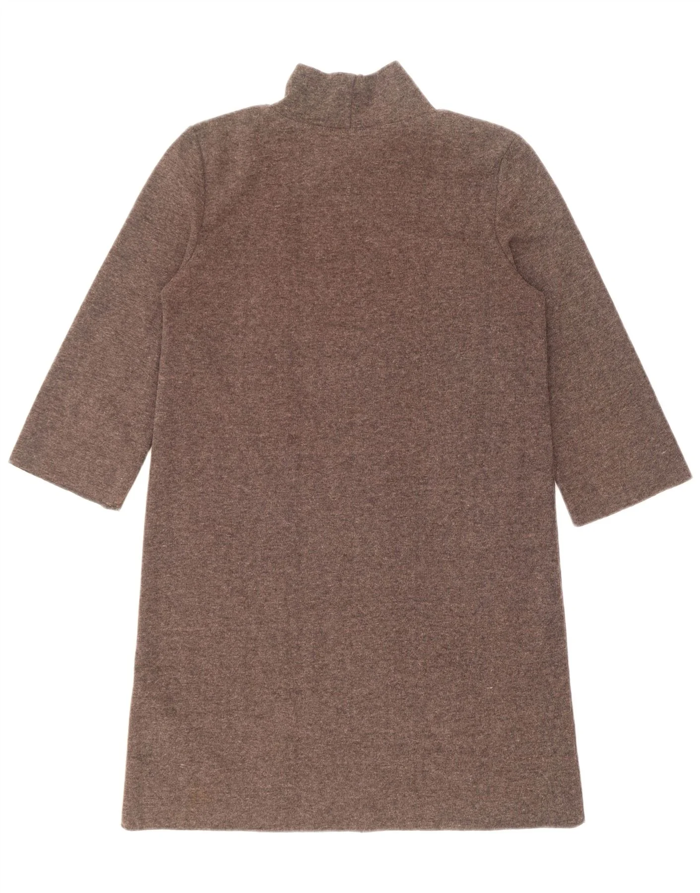 Zara Womens 3/4 Sleeve Jumper Dress UK 10 Small Brown Polyester - Image 2