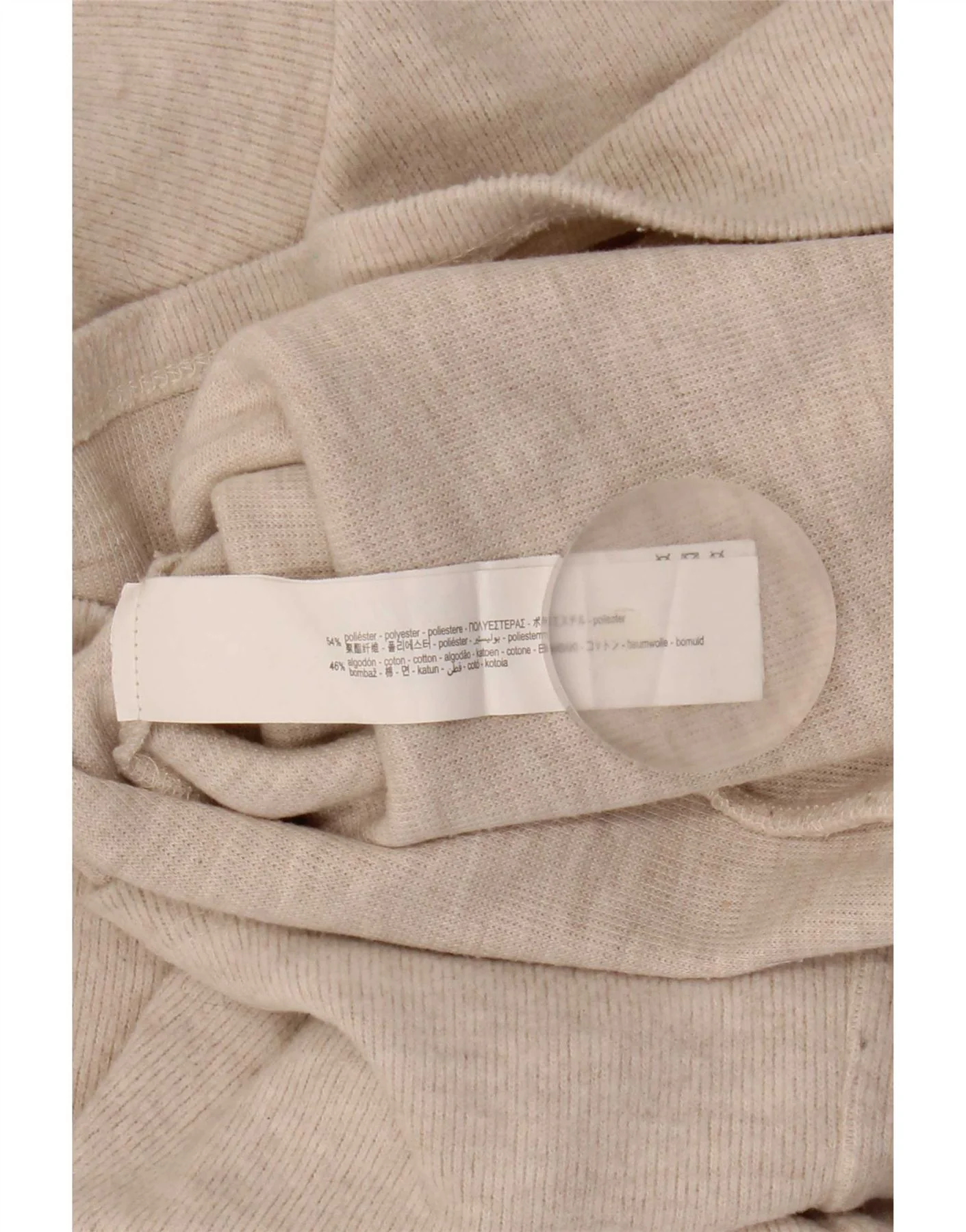 Zara Womens 3/4 Sleeve Jumper Dress UK 14 Medium Beige Polyester - Image 3