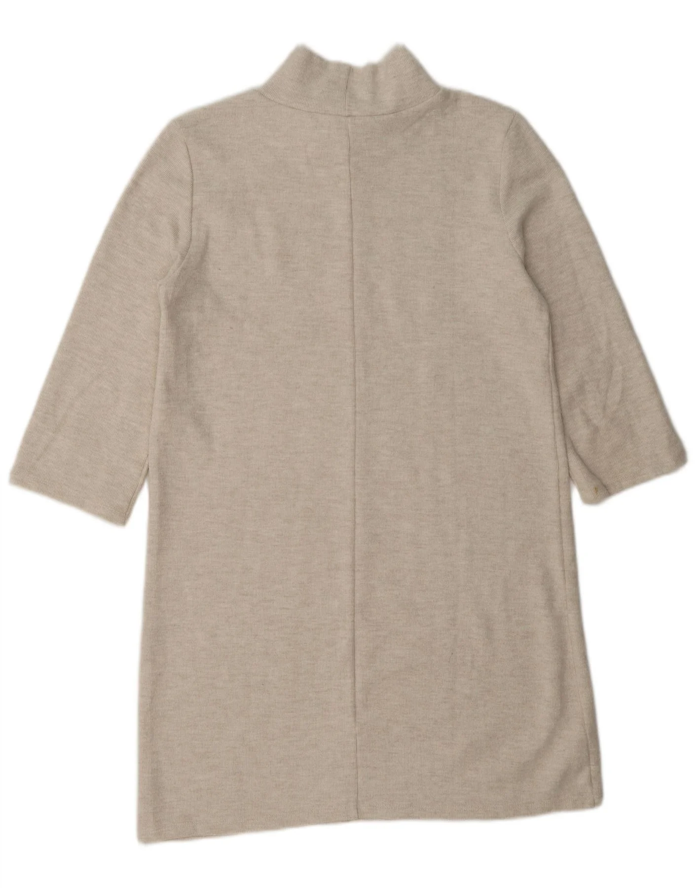 Zara Womens 3/4 Sleeve Jumper Dress UK 14 Medium Grey Cotton - Image 2