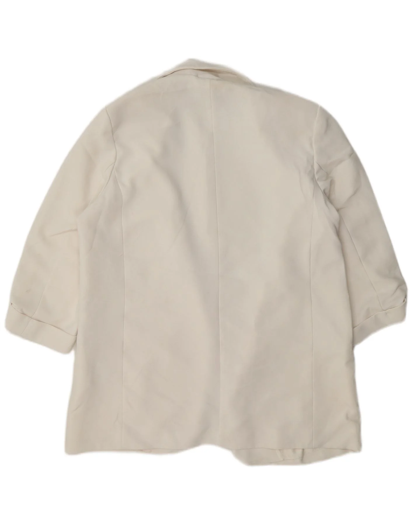 Zara Womens 3/4 Sleeve Open Blazer Jacket UK 18 XL White Acetate - Image 2