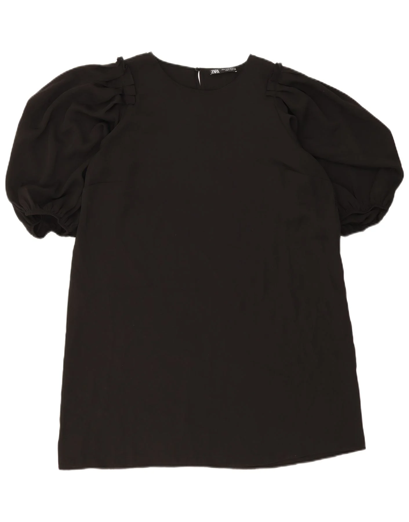 Zara Womens 3/4 Sleeve Shift Dress UK 18 XL Black