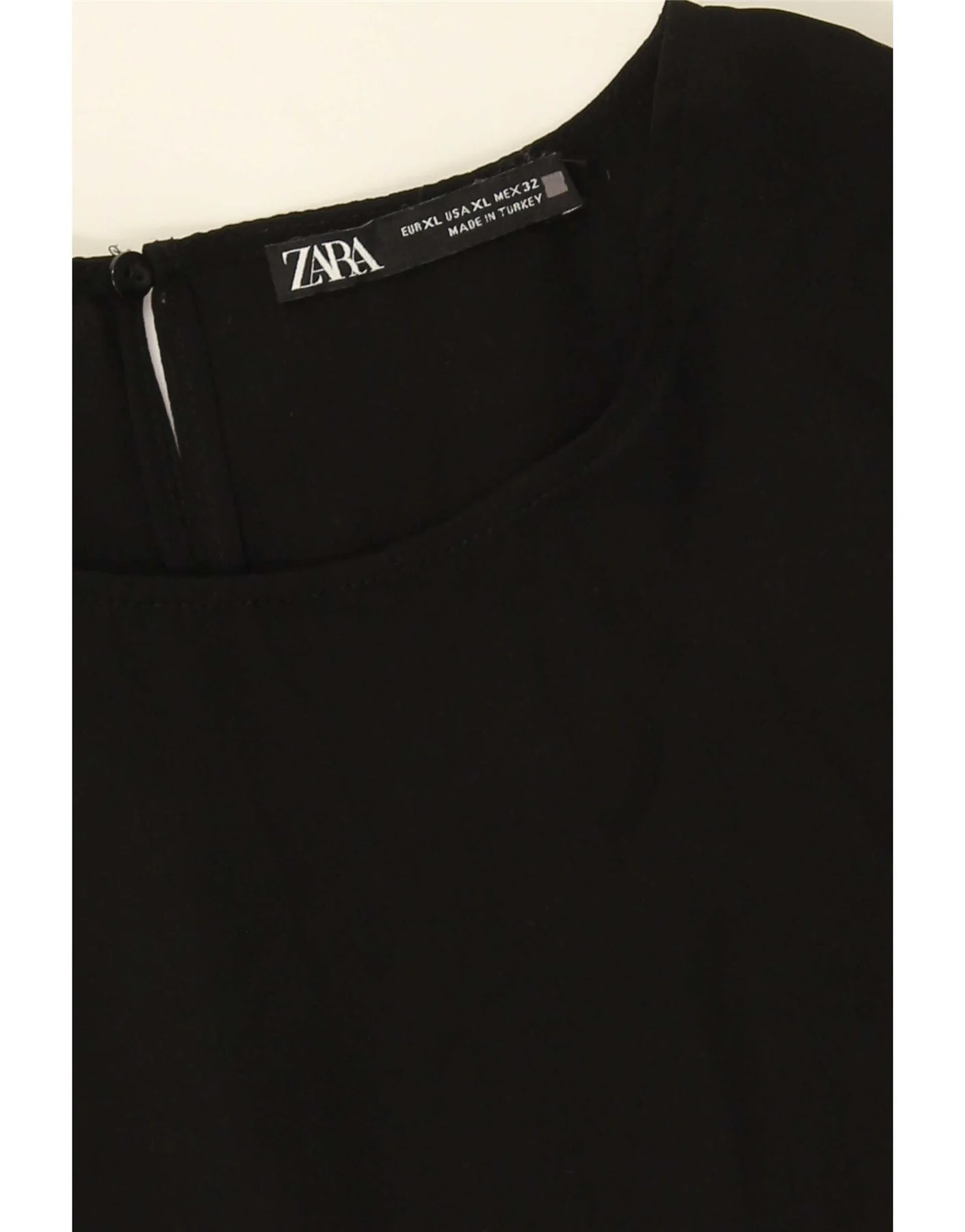 Zara Womens 3/4 Sleeve Shift Dress UK 18 XL Black - Image 4