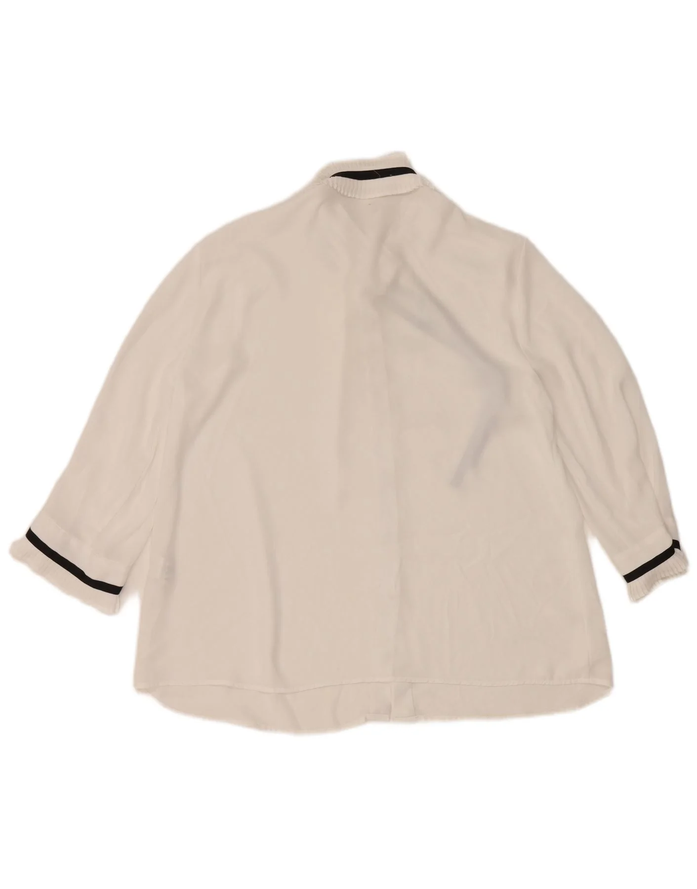 Zara Womens 3/4 Sleeve Shirt Blouse UK 14 Medium White Polyester - Image 2
