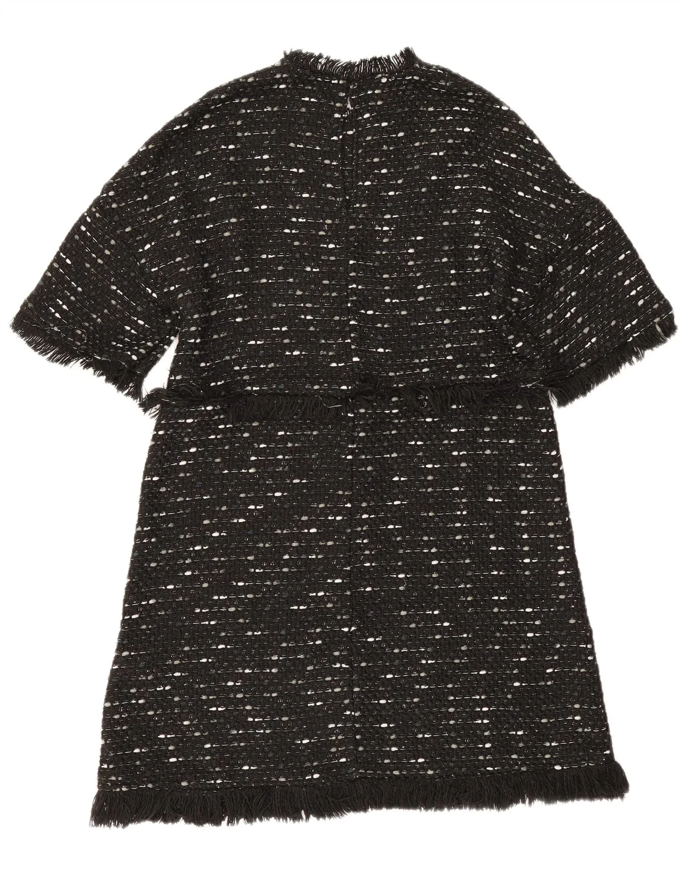 Zara Womens A-Line Dress UK 12 Medium Black Flecked Polyester - Image 2