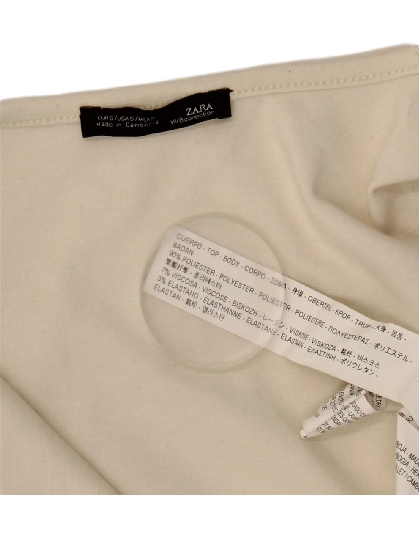 Zara Womens Asymmetric Cardigan Top UK 10 Small Off White Polyester - Image 4