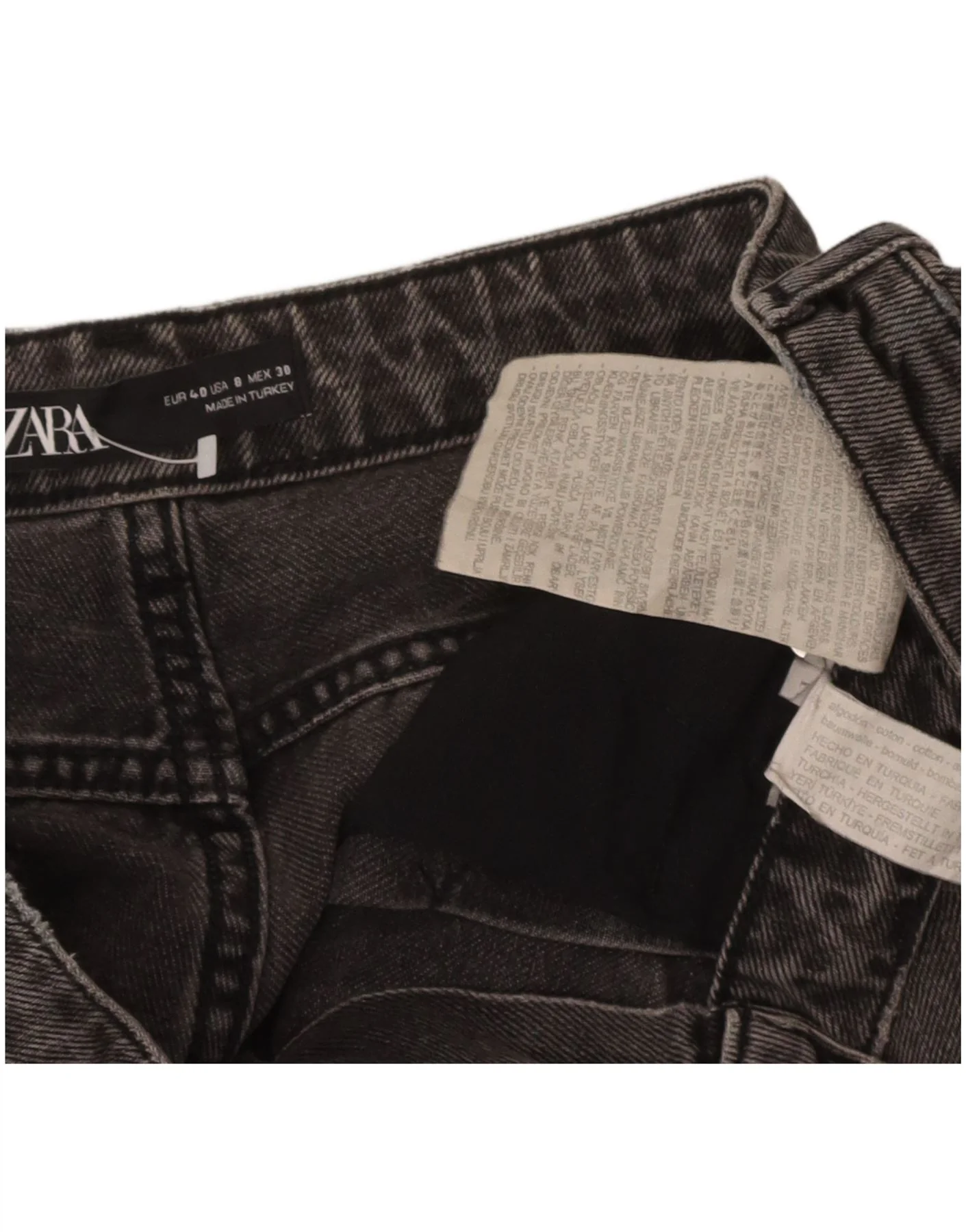 Zara Womens Balloon High Rise Cropped Jeans EU 40 Medium W30 L26 Grey - Image 4