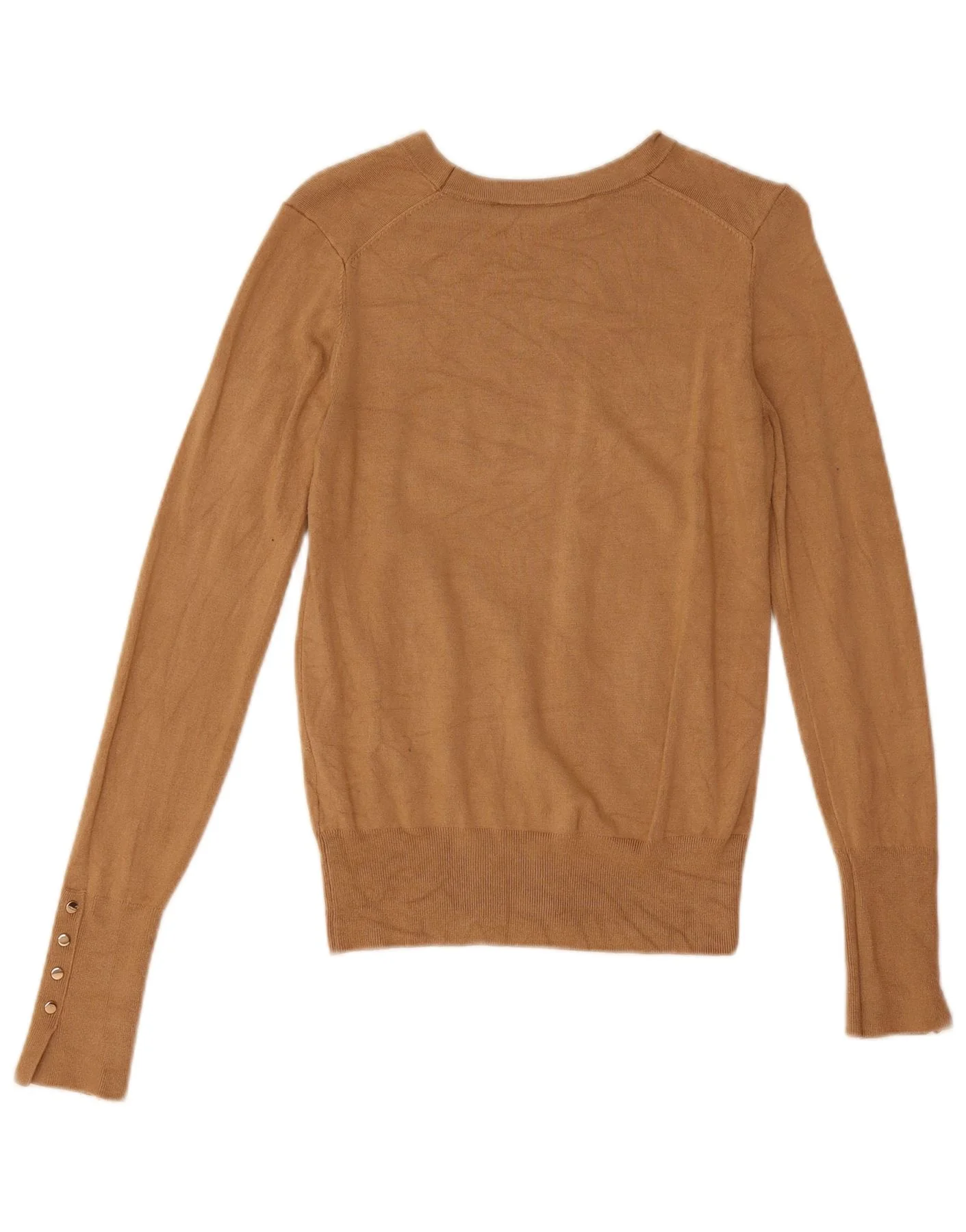 Zara Womens Boat Neck Jumper Sweater UK 10 Small Beige Viscose - Image 2