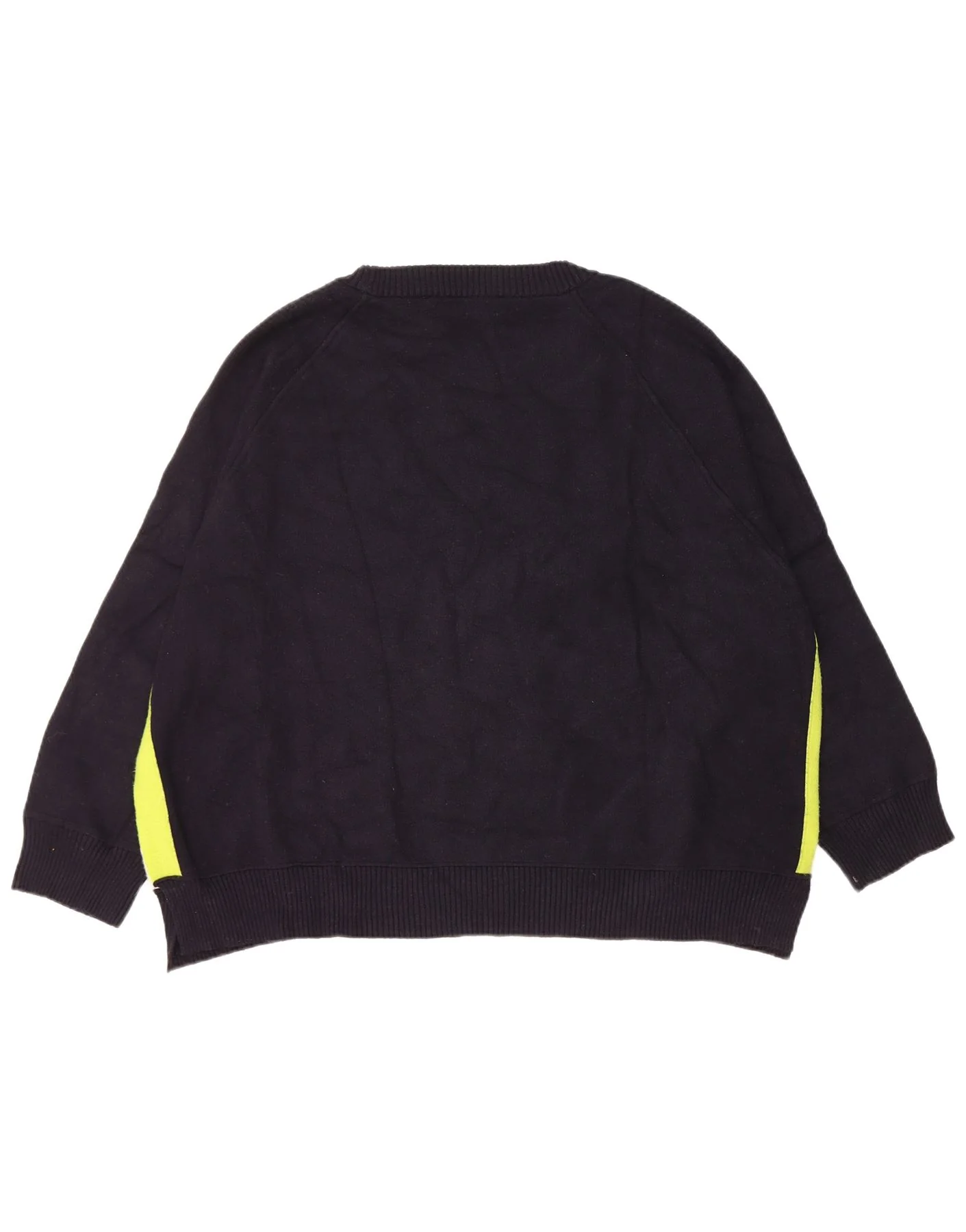 Zara Womens Boat Neck Jumper Sweater UK 10 Small Navy Blue Colourblock - Image 2