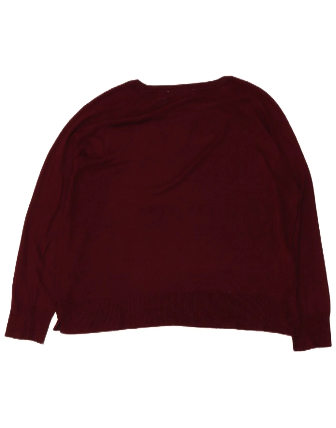 Zara Womens Boat Neck Jumper Sweater UK 14 Medium Burgundy - Image 2