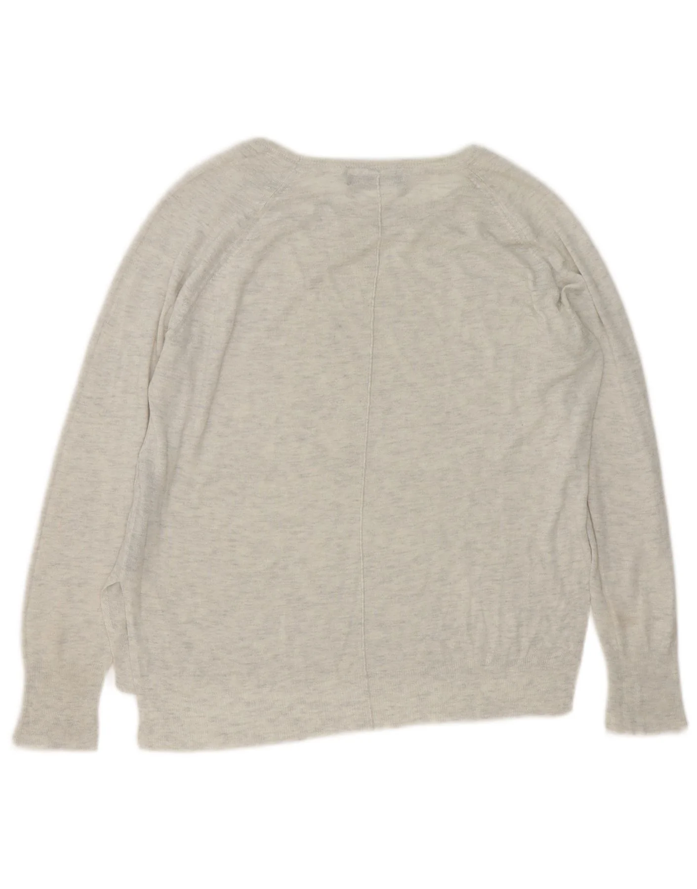 Zara Womens Boat Neck Jumper Sweater UK 16 Large Grey Flecked Viscose - Image 2