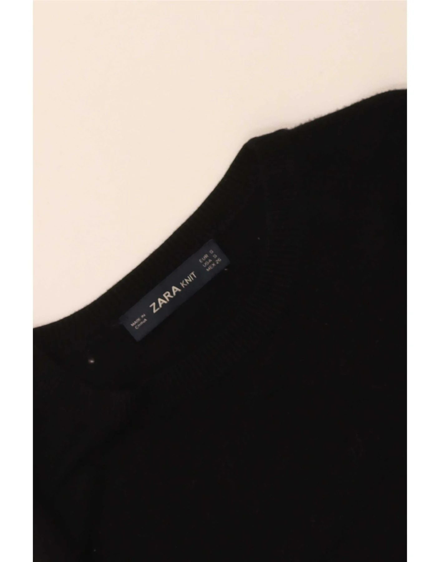 Zara Womens Boat Neck Jumper Sweater UK 8 Small Black - Image 3