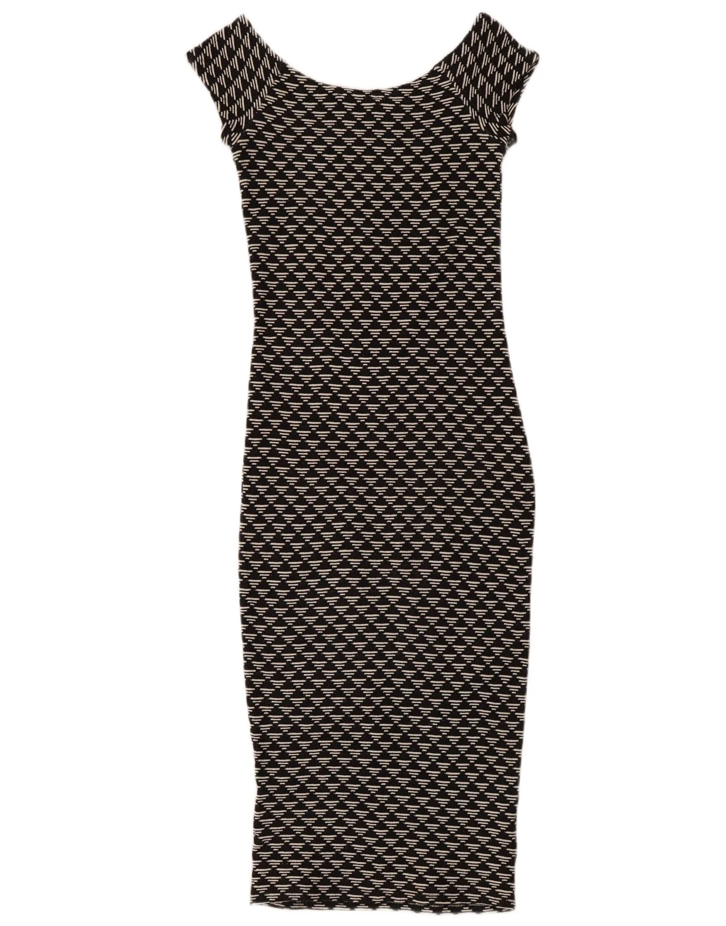 Zara Womens Bodycon Dress UK 8 Small Black Geometric - Image 2