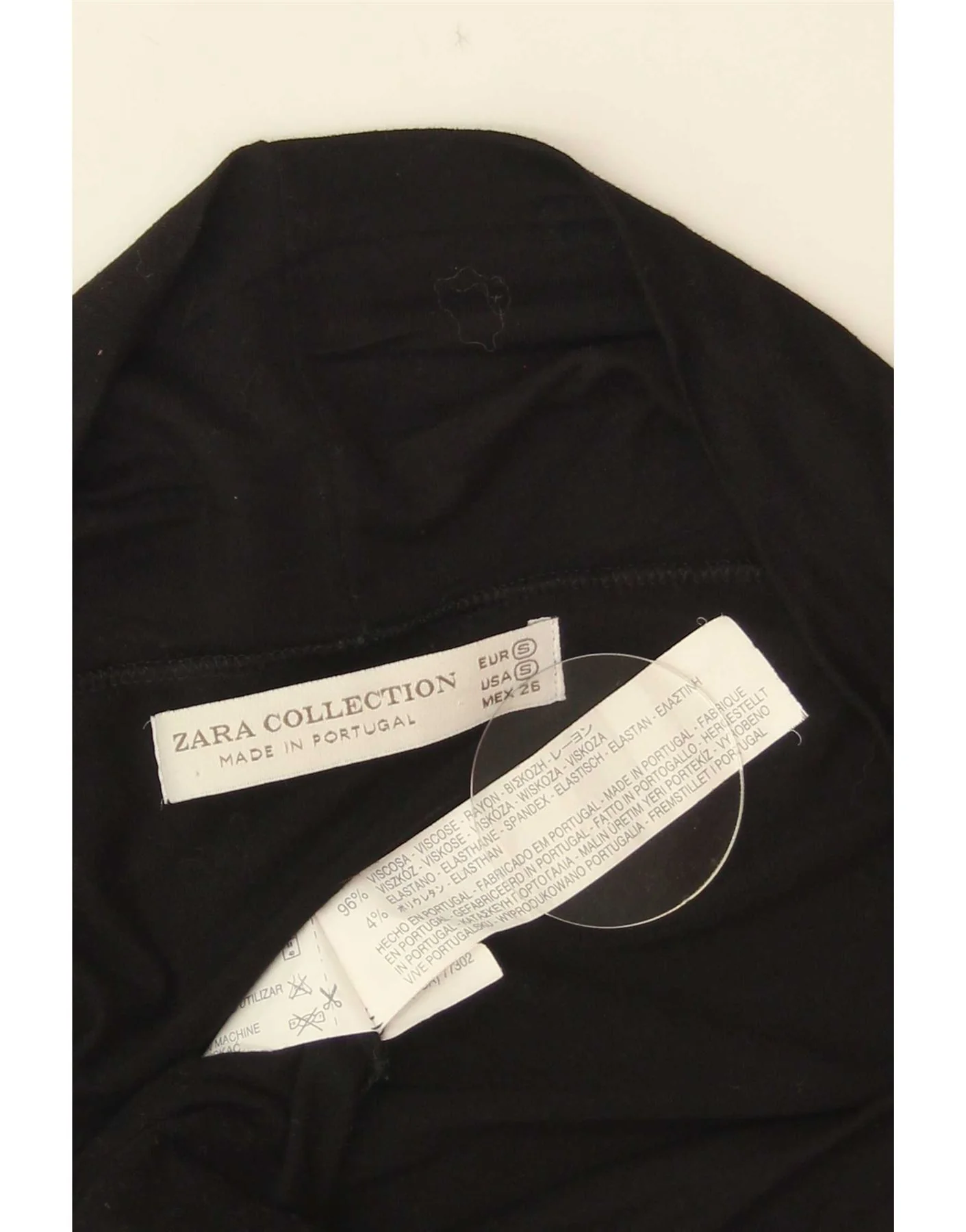 Zara Womens Bodycon Dress UK 8 Small Black Viscose - Image 3