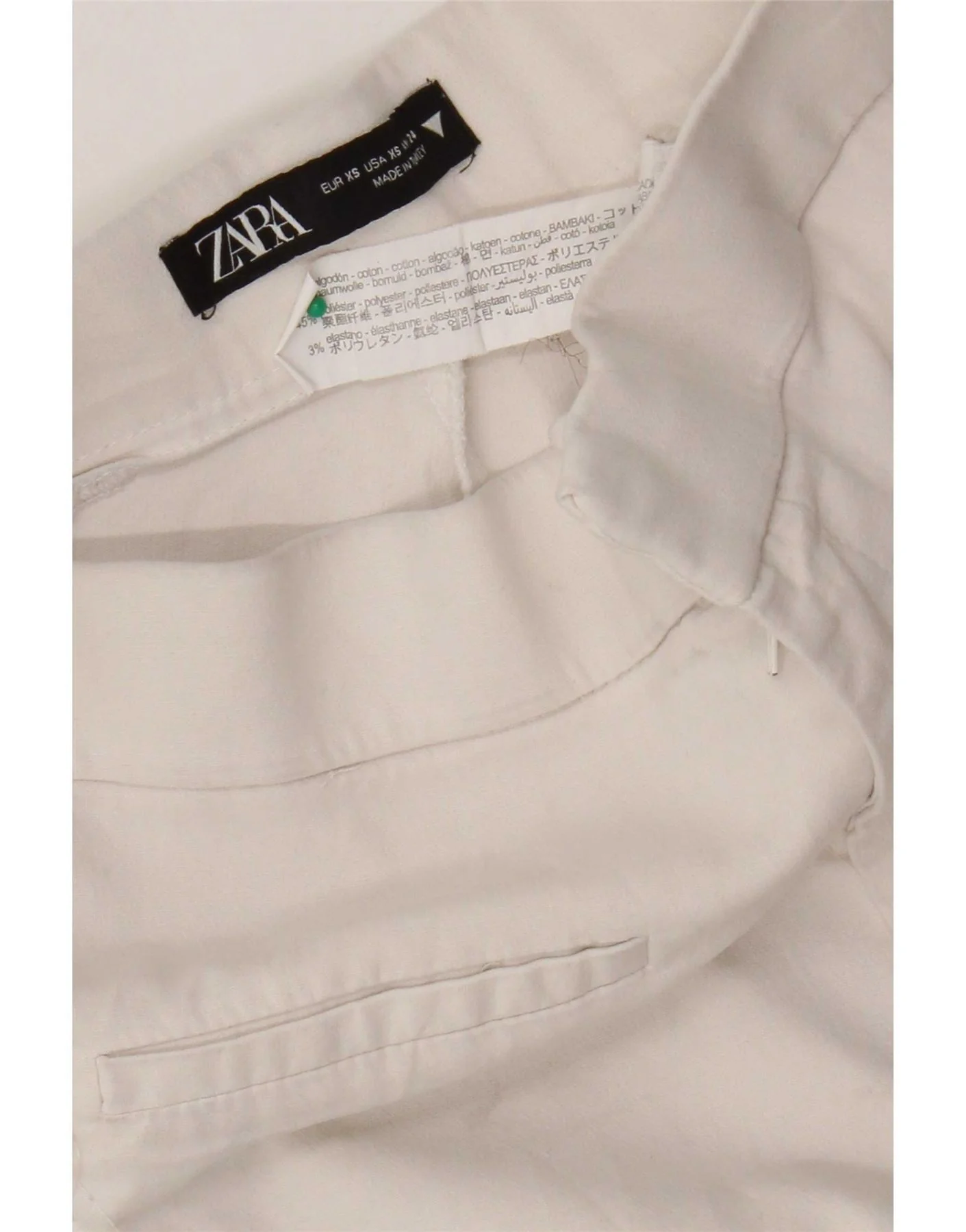Zara Womens Bootcut Casual Trousers XS W24 L25 White Cotton - Image 4