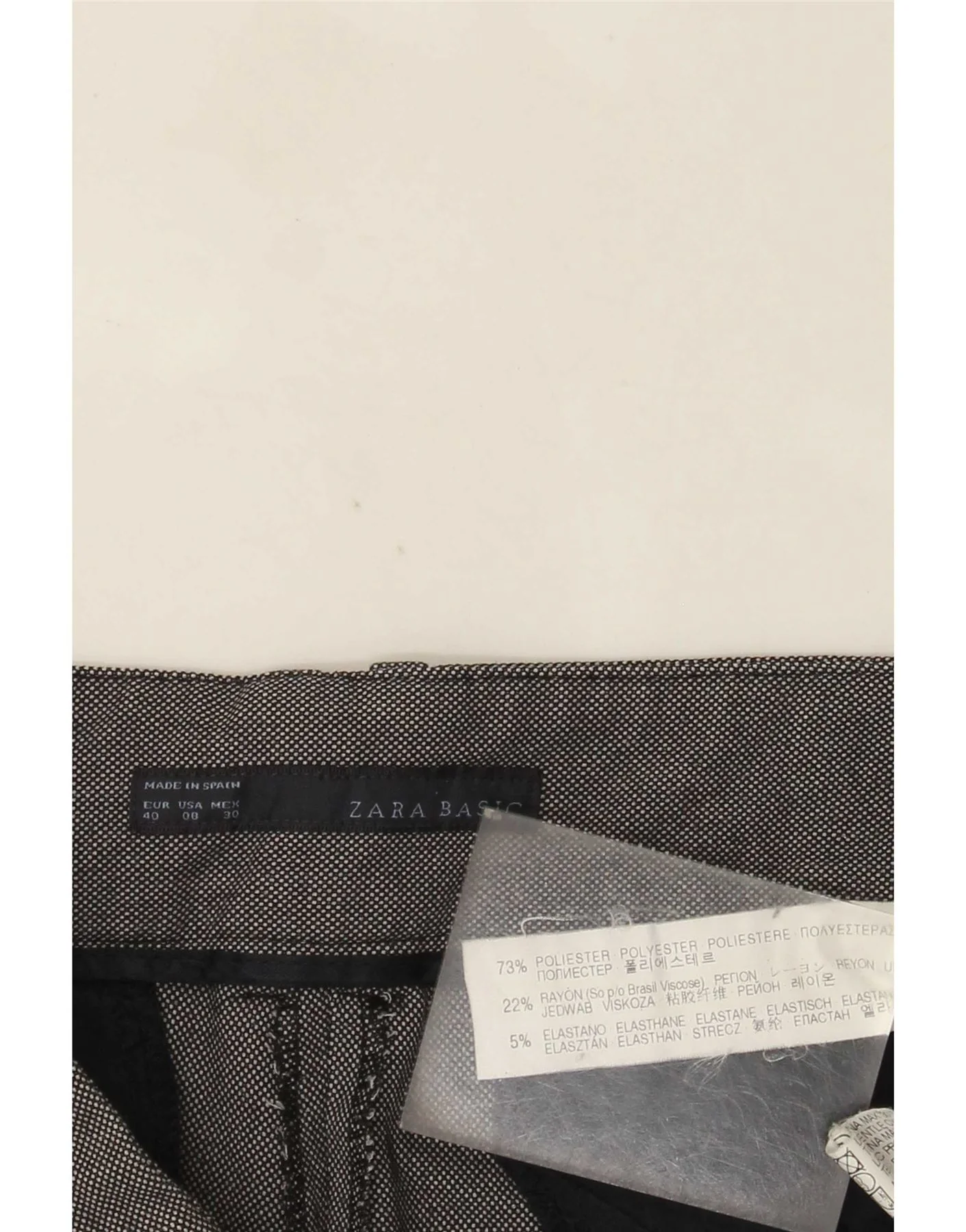 Zara Womens Bootcut Chino Trousers EU 40 Medium W30 L32 Grey Spotted - Image 4