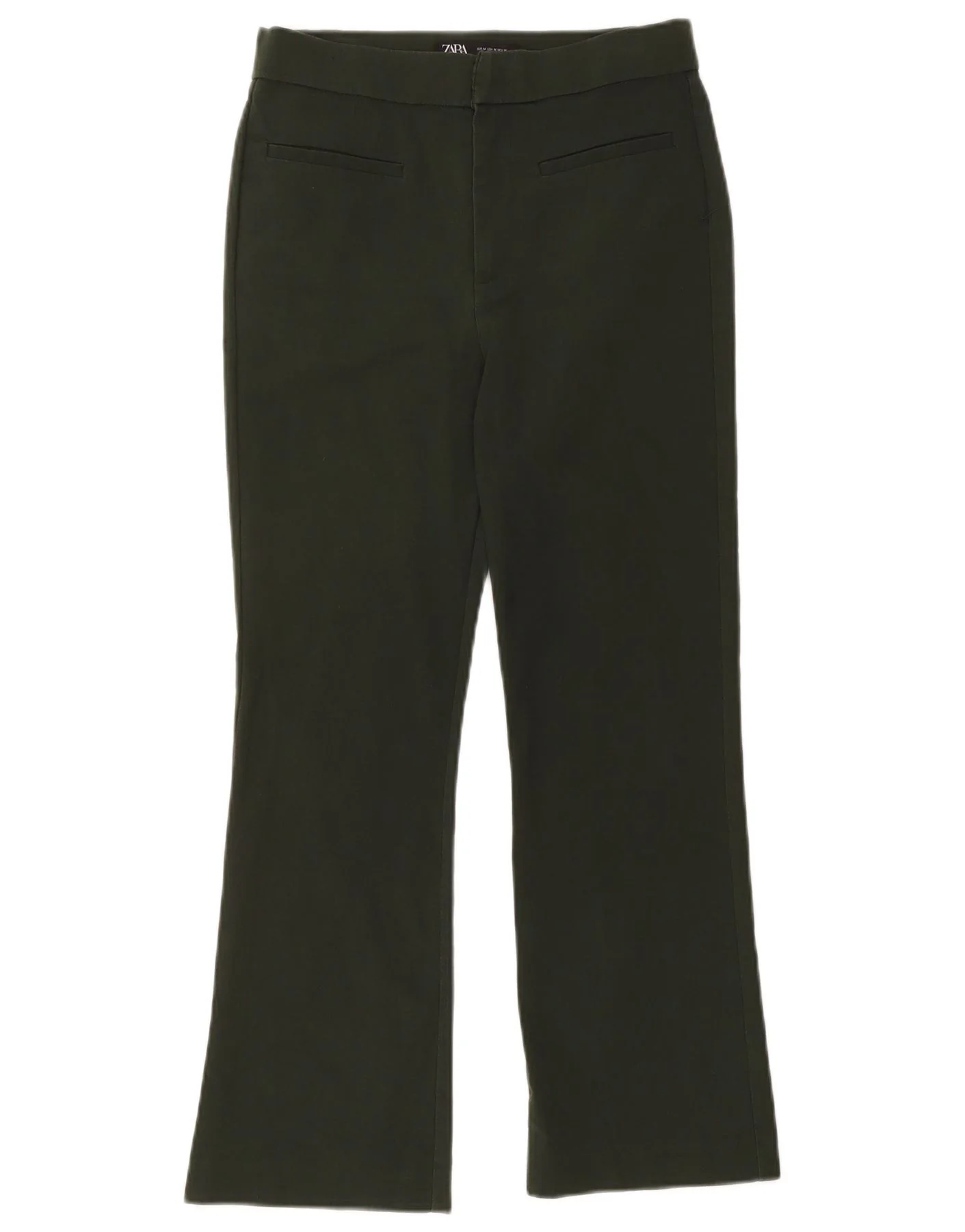 Zara Womens Bootcut Cropped Trousers Medium W28 L25 Khaki