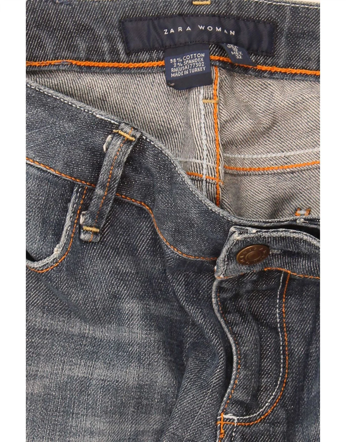 Zara Womens Capri Jeans EU 42 Large W32 L21 Navy Blue Cotton - Image 3