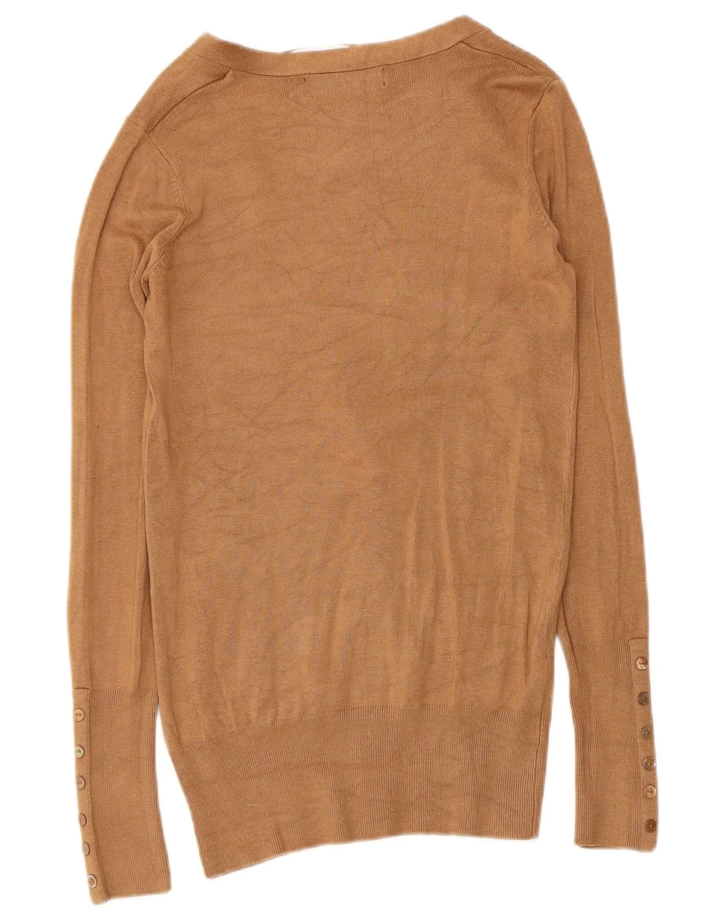 Zara Womens Cardigan Sweater UK 10 Small Beige Rayon - Image 2
