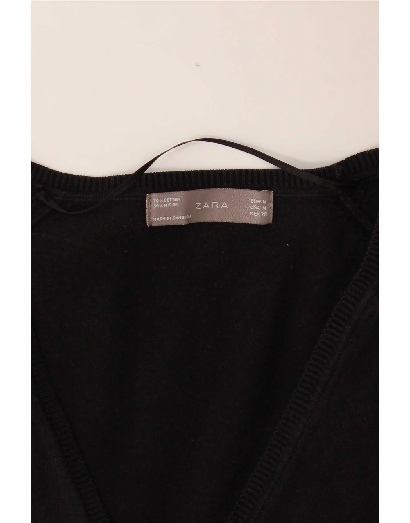 Zara Womens Cardigan Sweater UK 12 Medium Black Cotton - Image 3