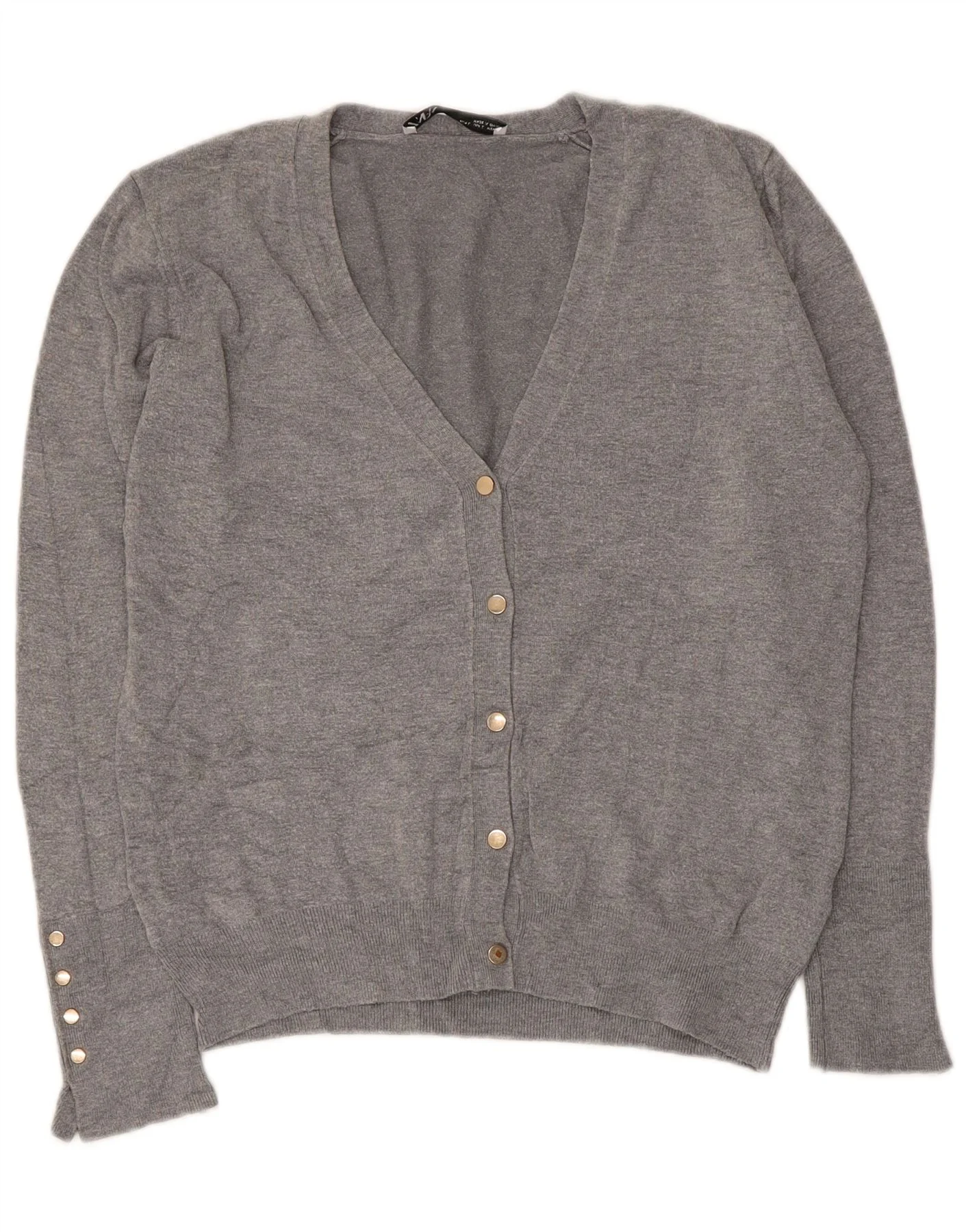 Zara Womens Cardigan Sweater UK 14 Large Grey Viscose