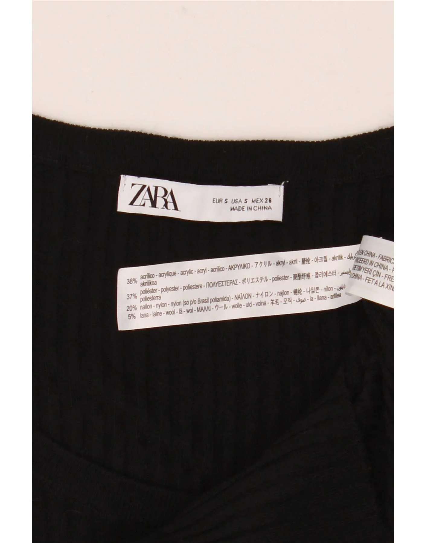 Zara Womens Cardigan Sweater UK 8 Small Black Acrylic - Image 3