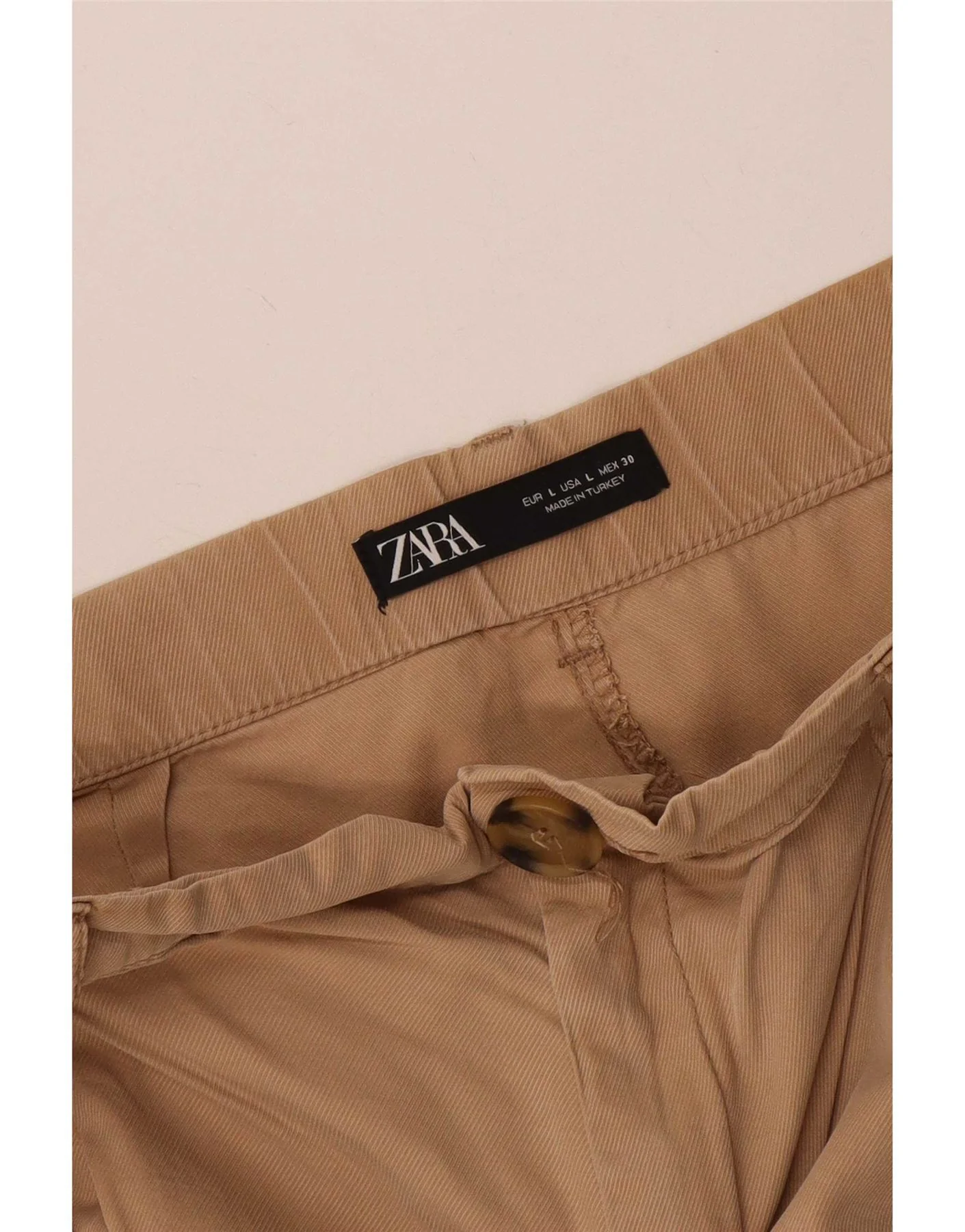Zara Womens Casual Shorts Large W32 Beige - Image 3