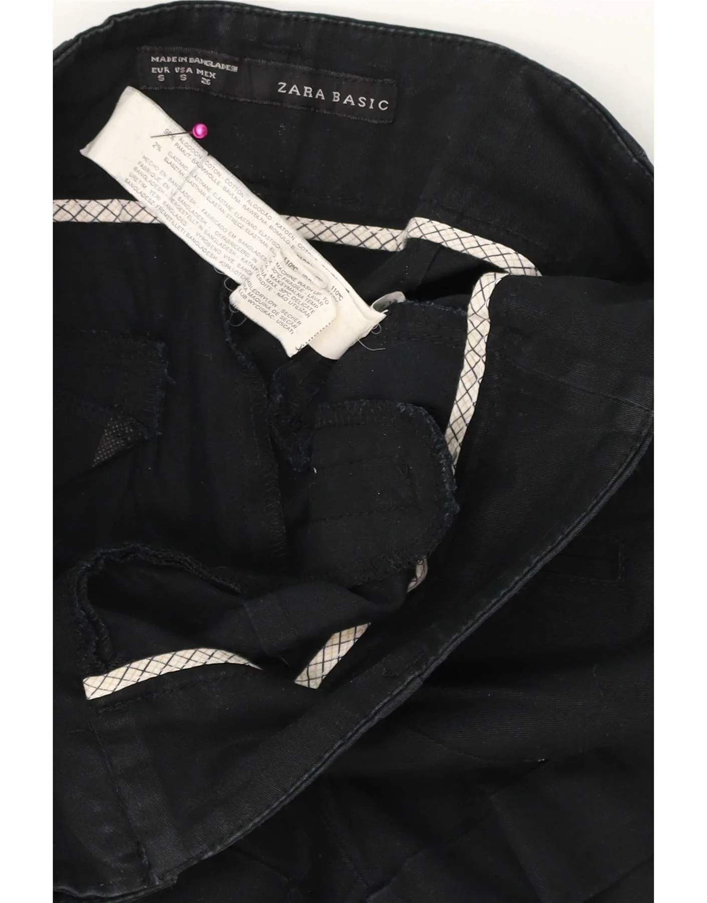 Zara Womens Chino Shorts Small W26 Black Cotton - Image 3