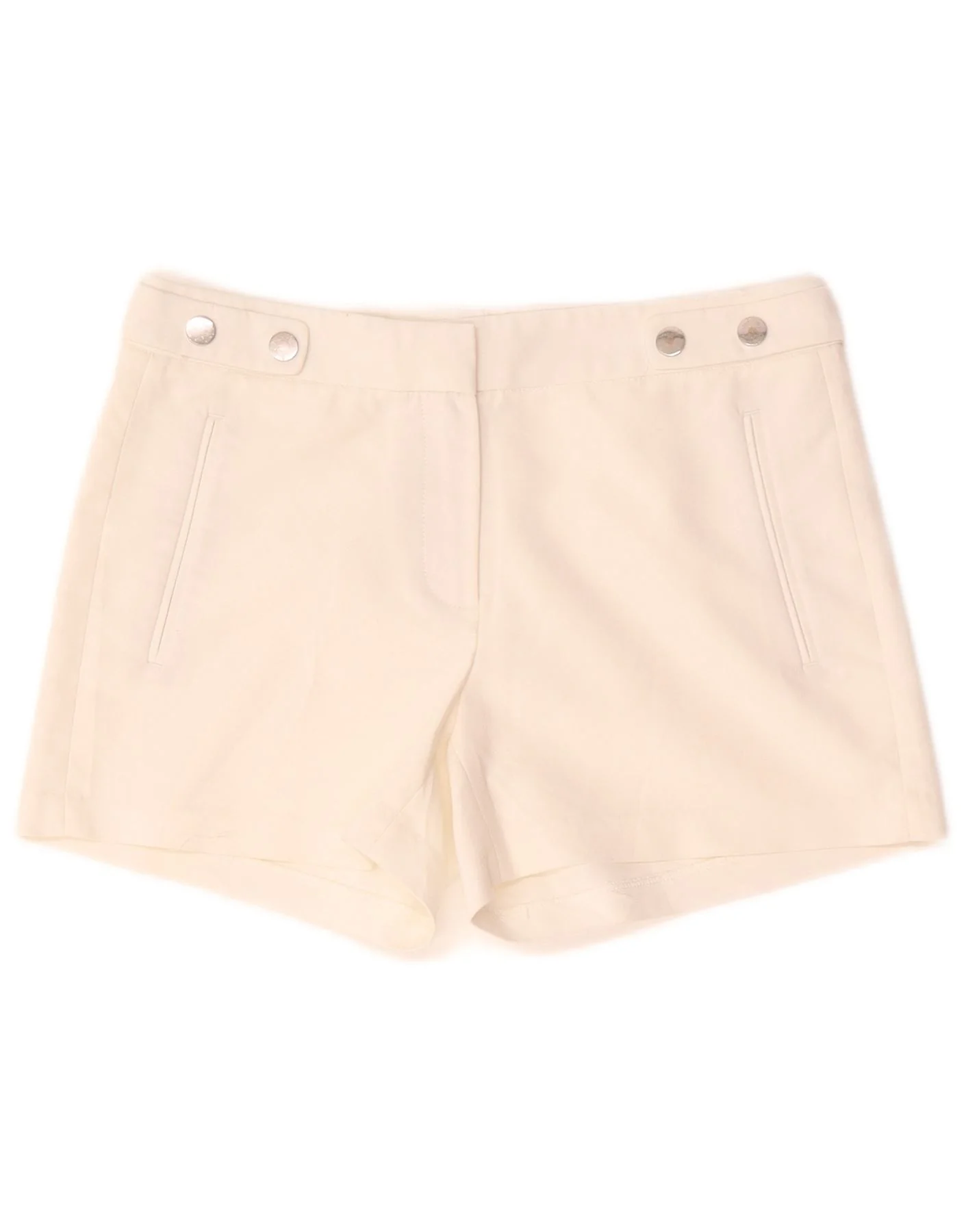 Zara Womens Chino Shorts XS W24 White Cotton