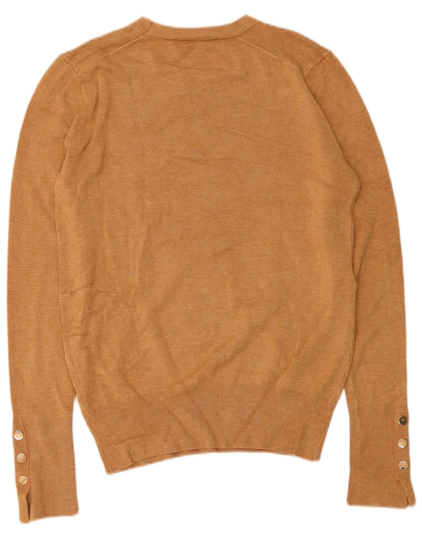 Zara Womens Crew Neck Jumper Sweater UK 16 Large Beige - Image 2