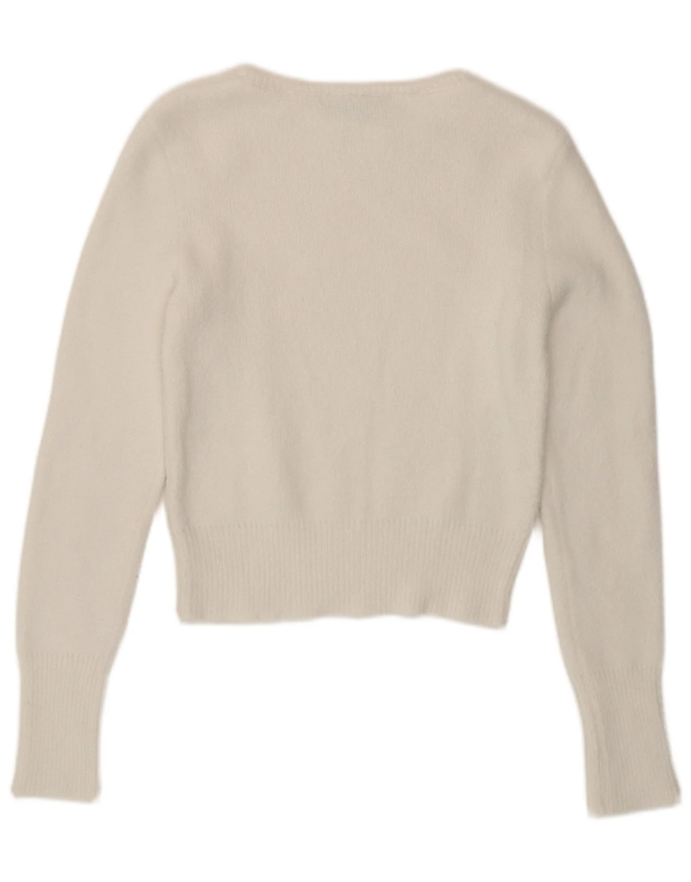 Zara Womens Crop Boat Neck Jumper Sweater UK 10 Small White - Image 2