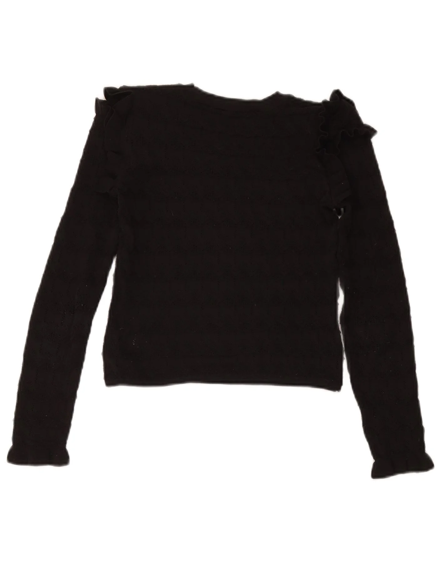 Zara Womens Crop Boat Neck Jumper Sweater UK 8 Small Black Polyester - Image 2