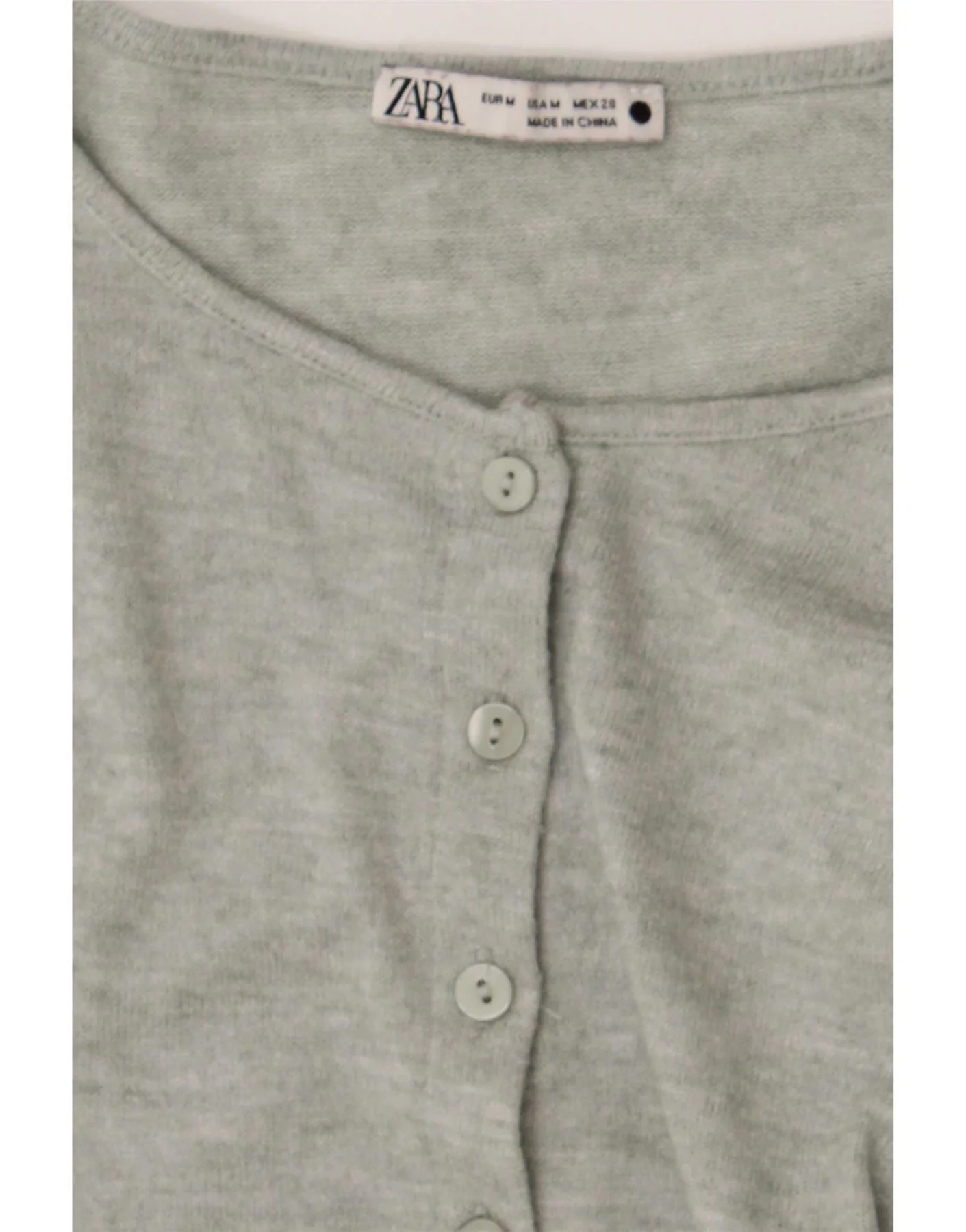 Zara Womens Crop Cardigan Sweater UK 12 Medium Grey Flecked - Image 3