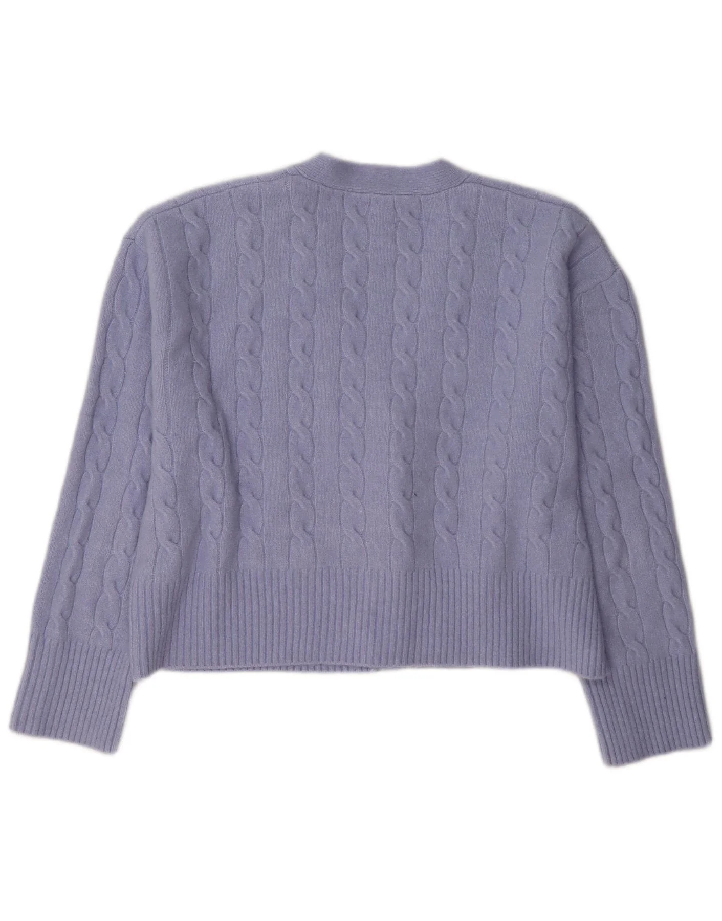Zara Womens Crop Cardigan Sweater UK 14 Medium Purple Polyester - Image 2