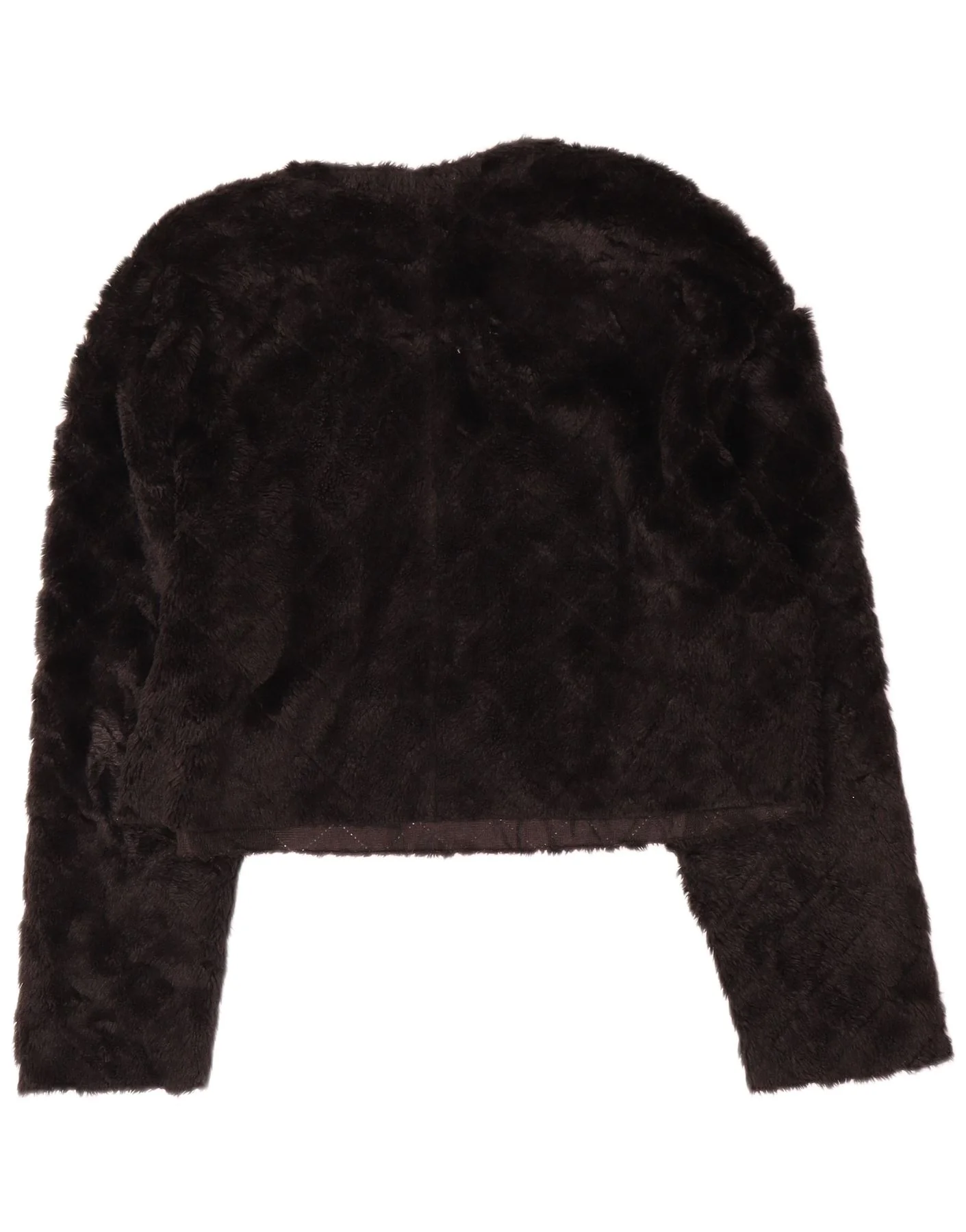 Zara Womens Crop Fleece Jumper UK 14 Medium Black - Image 2