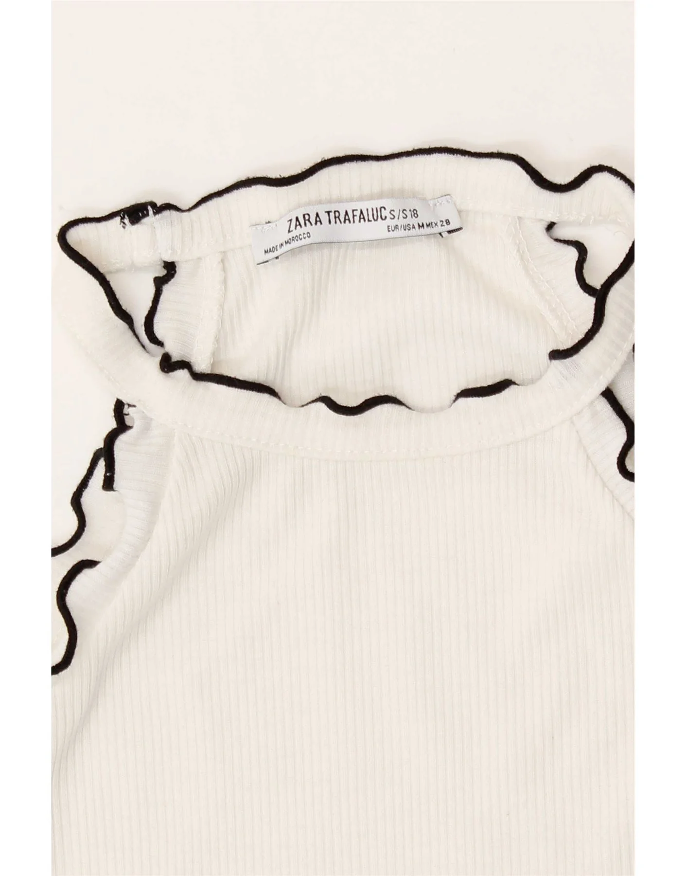 Zara Womens Crop Halter Top UK 12 Medium White Cotton - Image 4