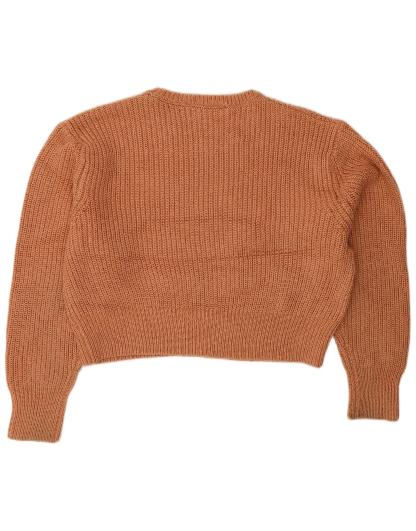 Zara Womens Crop Oversized Crew Neck Jumper Sweater UK 10 Small Orange - Image 2
