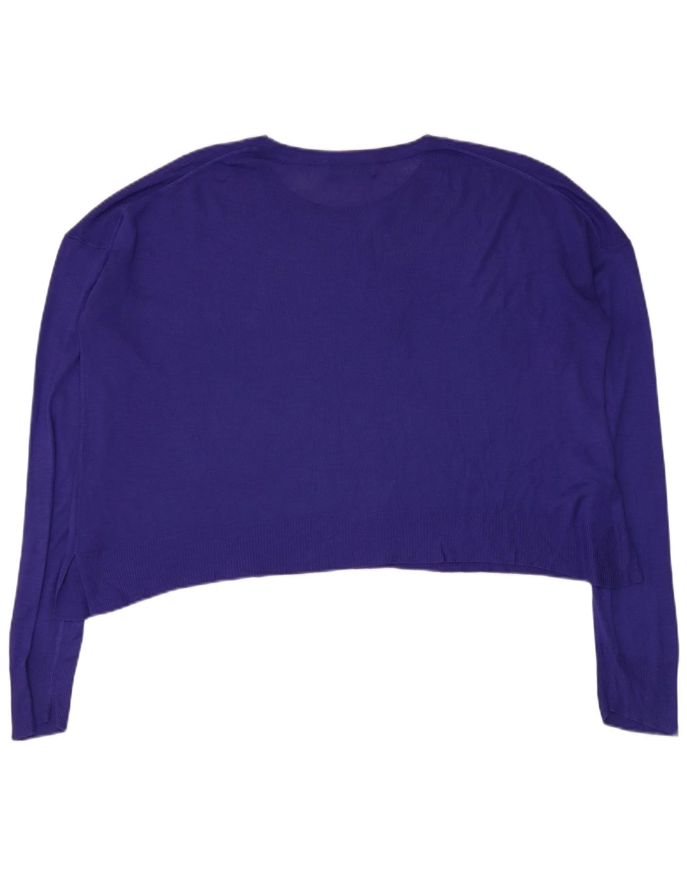 Zara Womens Crop Oversized Crew Neck Jumper Sweater UK 14 Medium Purple - Image 2