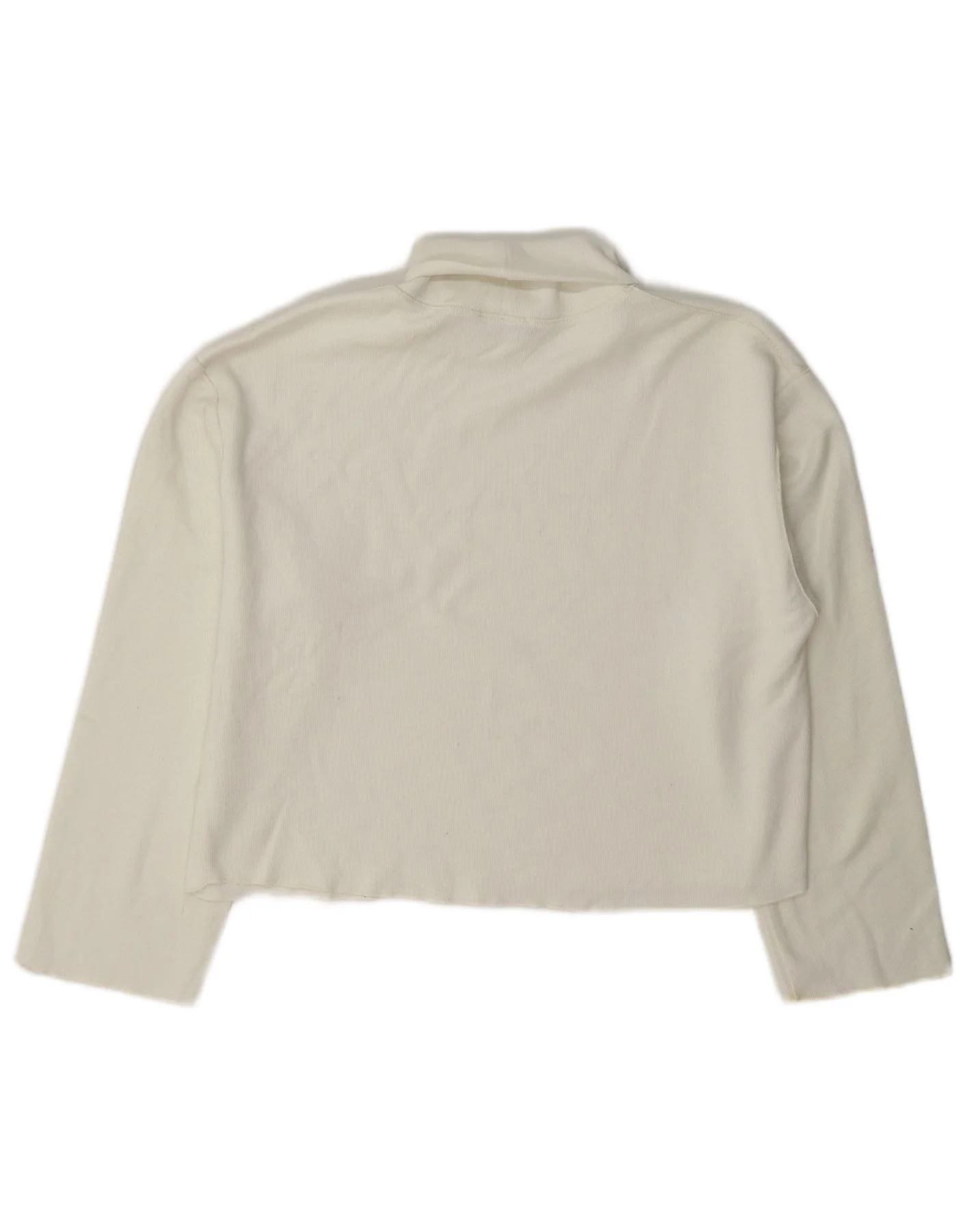Zara Womens Crop Oversized Roll Neck Jumper Sweater UK 10 Small White - Image 2