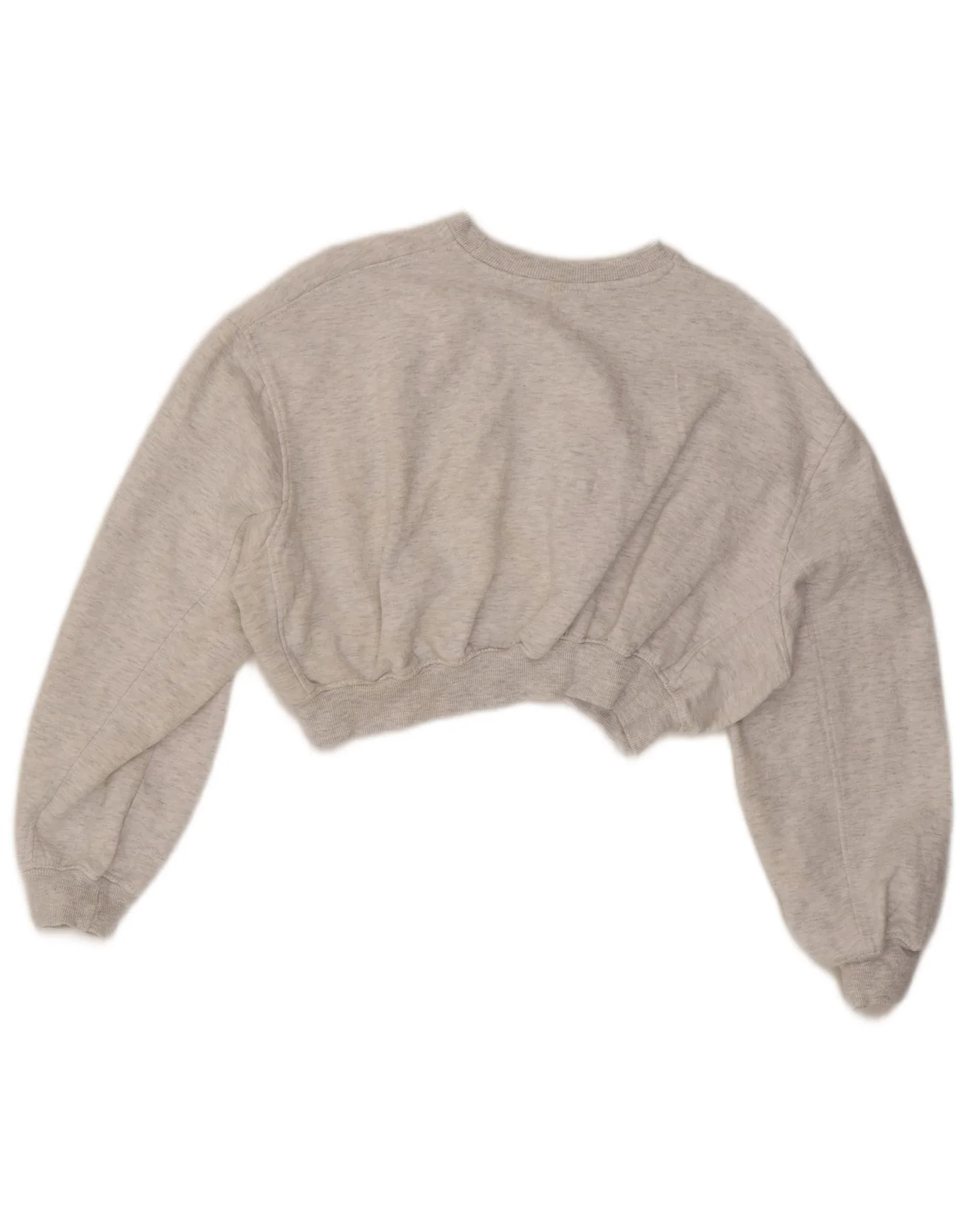 Zara Womens Crop Relaxed Fit Sweatshirt Jumper UK 10 Small Grey Flecked - Image 2