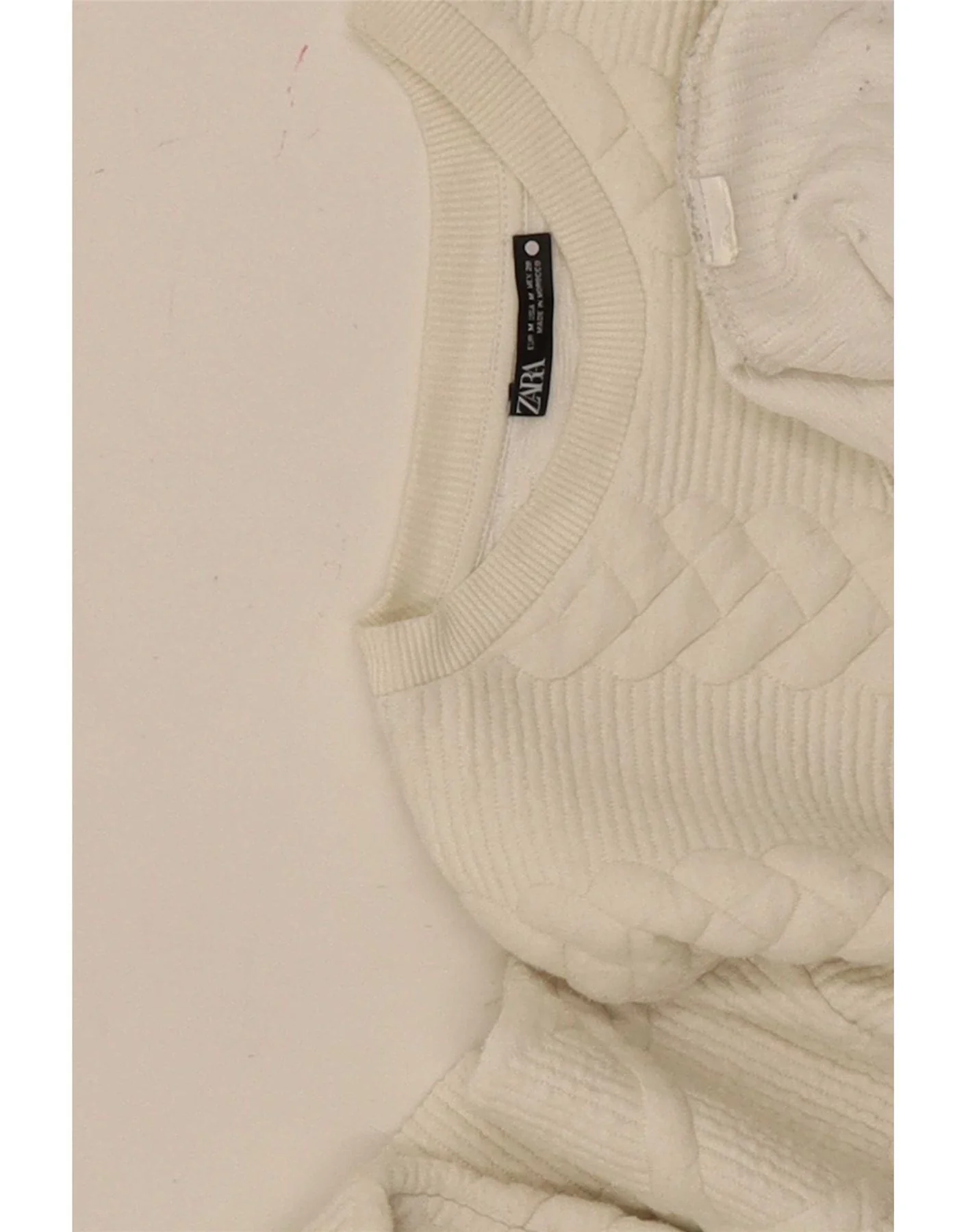 Zara Womens Crop Relaxed Fit Sweatshirt Jumper UK 14 Medium Off White - Image 5