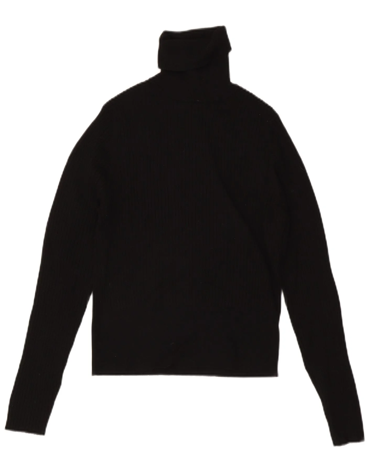Zara Womens Crop Roll Neck Jumper Sweater UK 14 Large Black