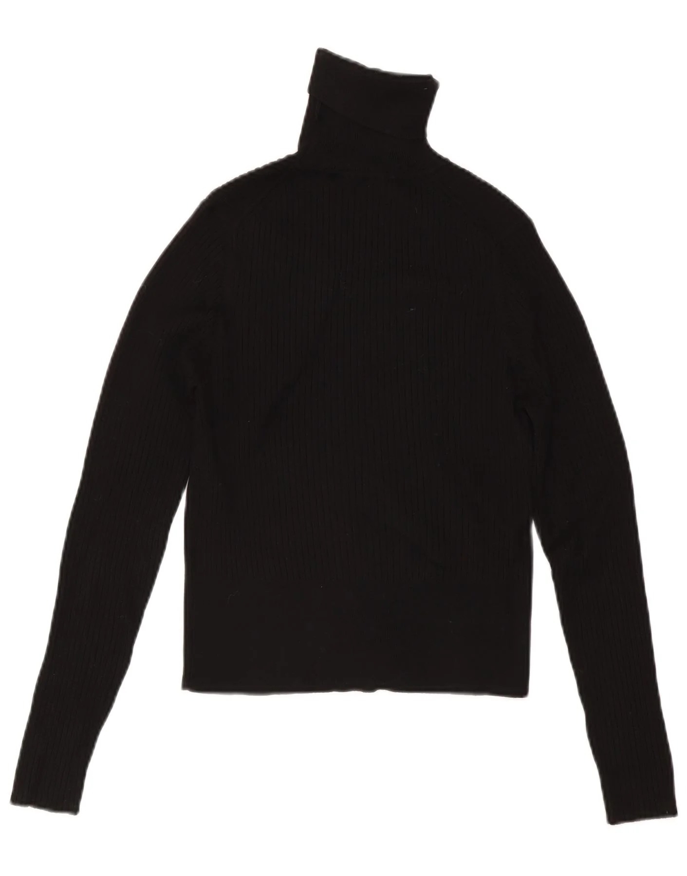 Zara Womens Crop Roll Neck Jumper Sweater UK 14 Large Black - Image 2
