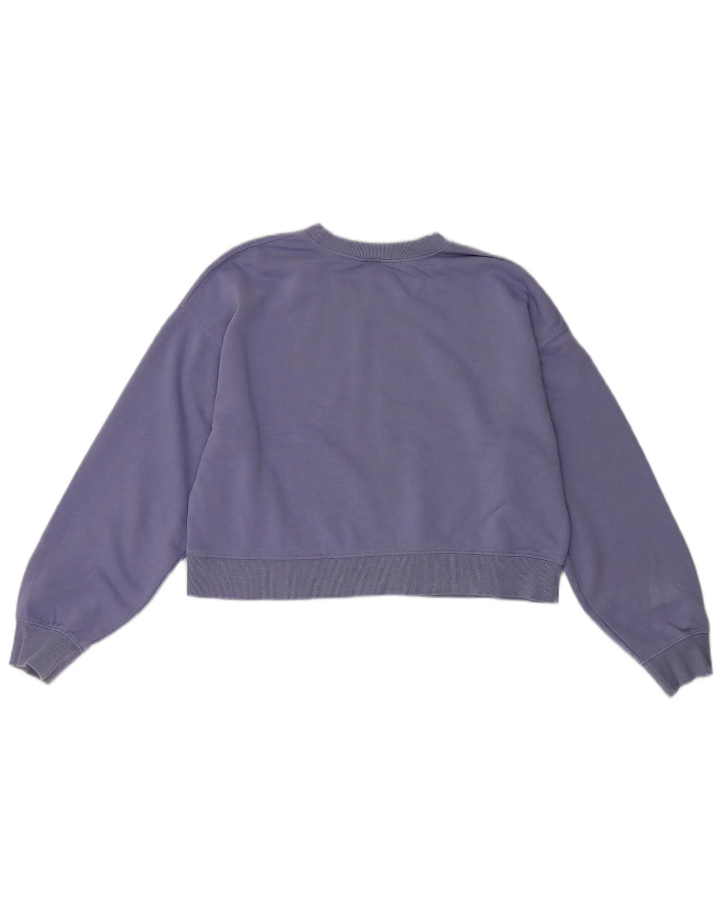 Zara Womens Crop Sweatshirt Jumper UK 12 Medium Purple Cotton - Image 2