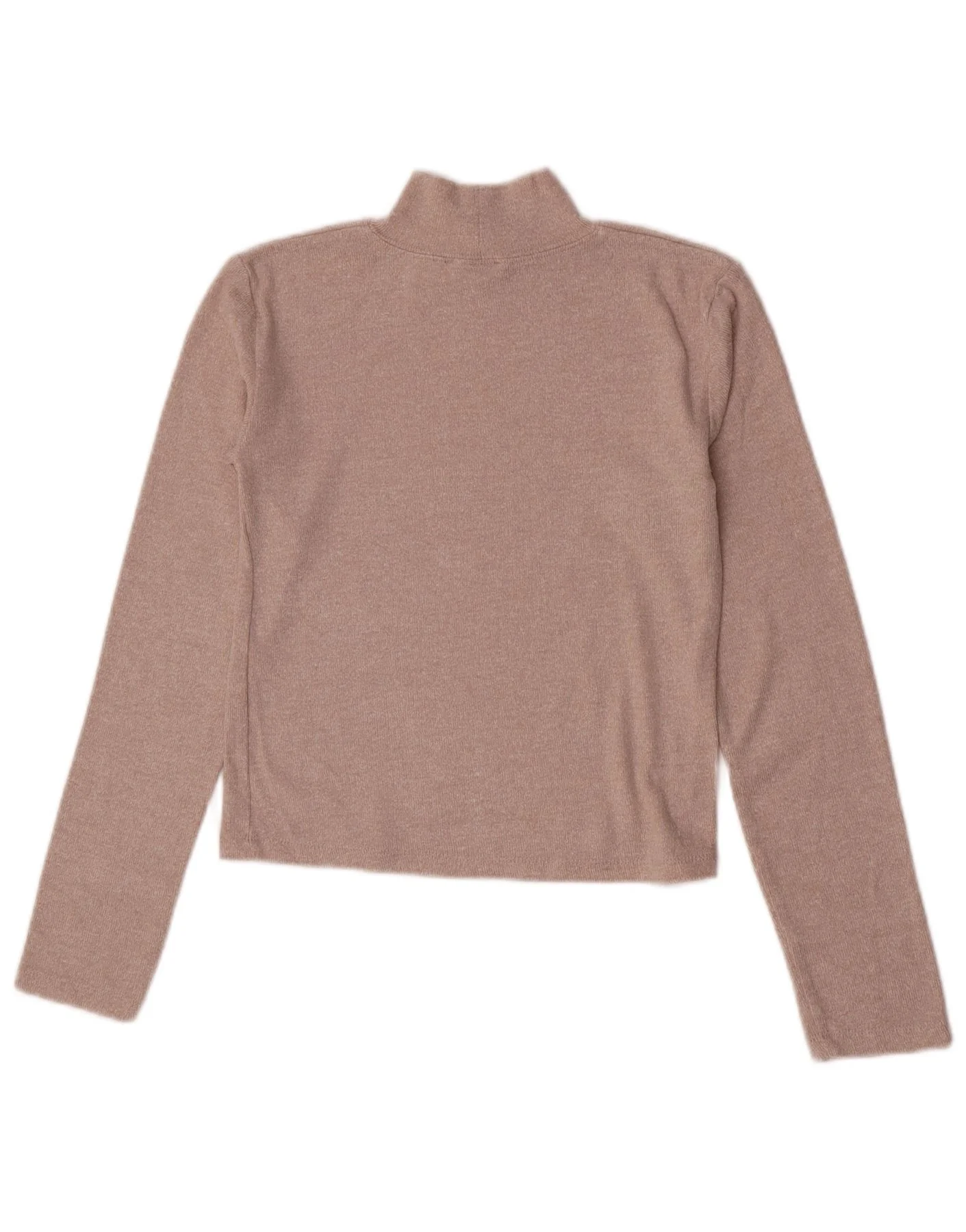 Zara Womens Crop Top Long Sleeve UK 12 Medium Beige - Image 2
