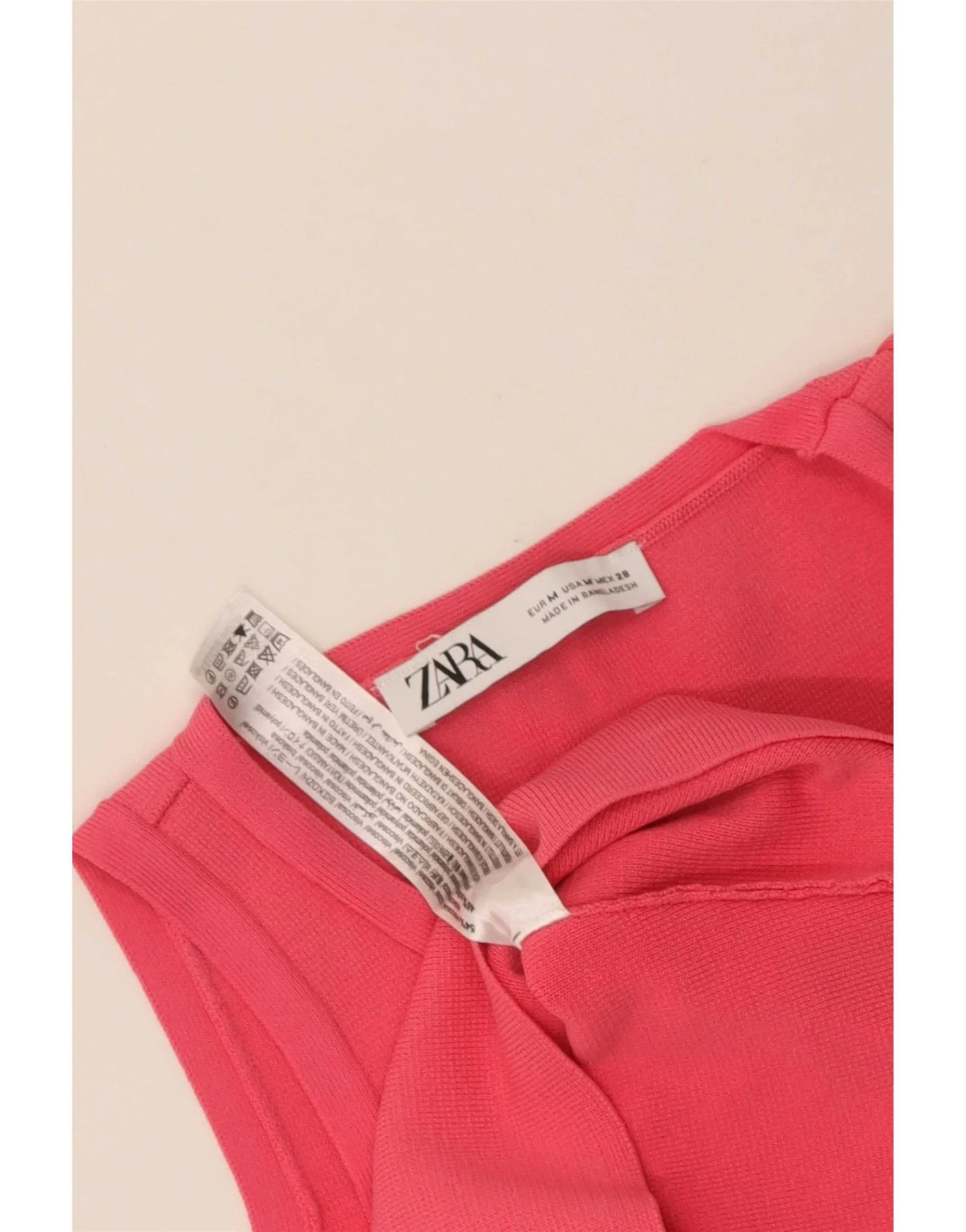 Zara Womens Crop Vest Top UK 12 Medium Pink Viscose - Image 3