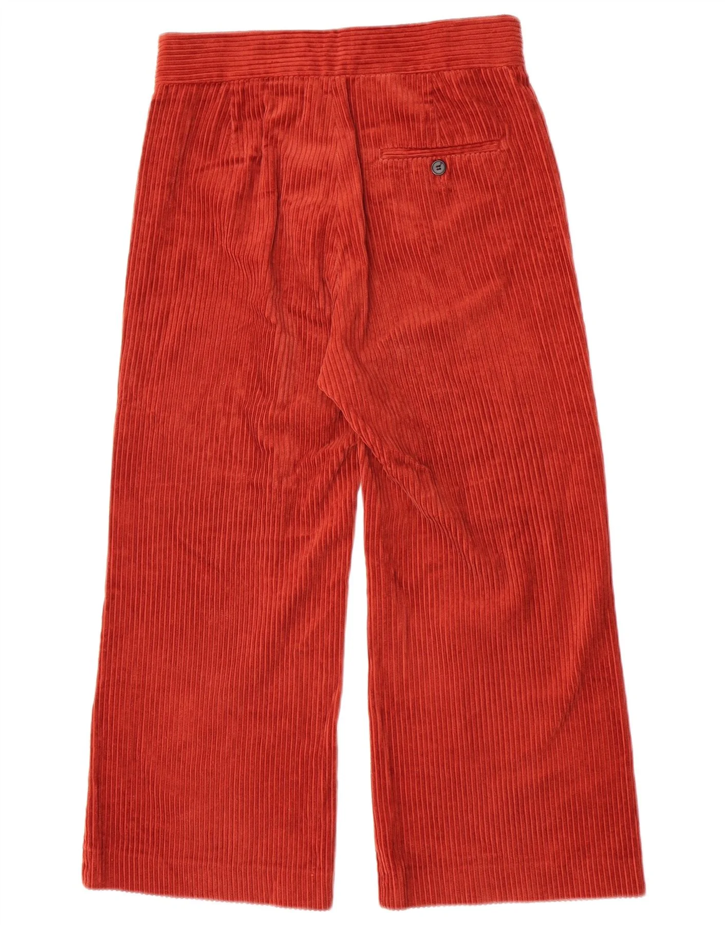 Zara Womens Crop Wide Leg Corduroy Trousers Medium W28 L24 Red - Image 2