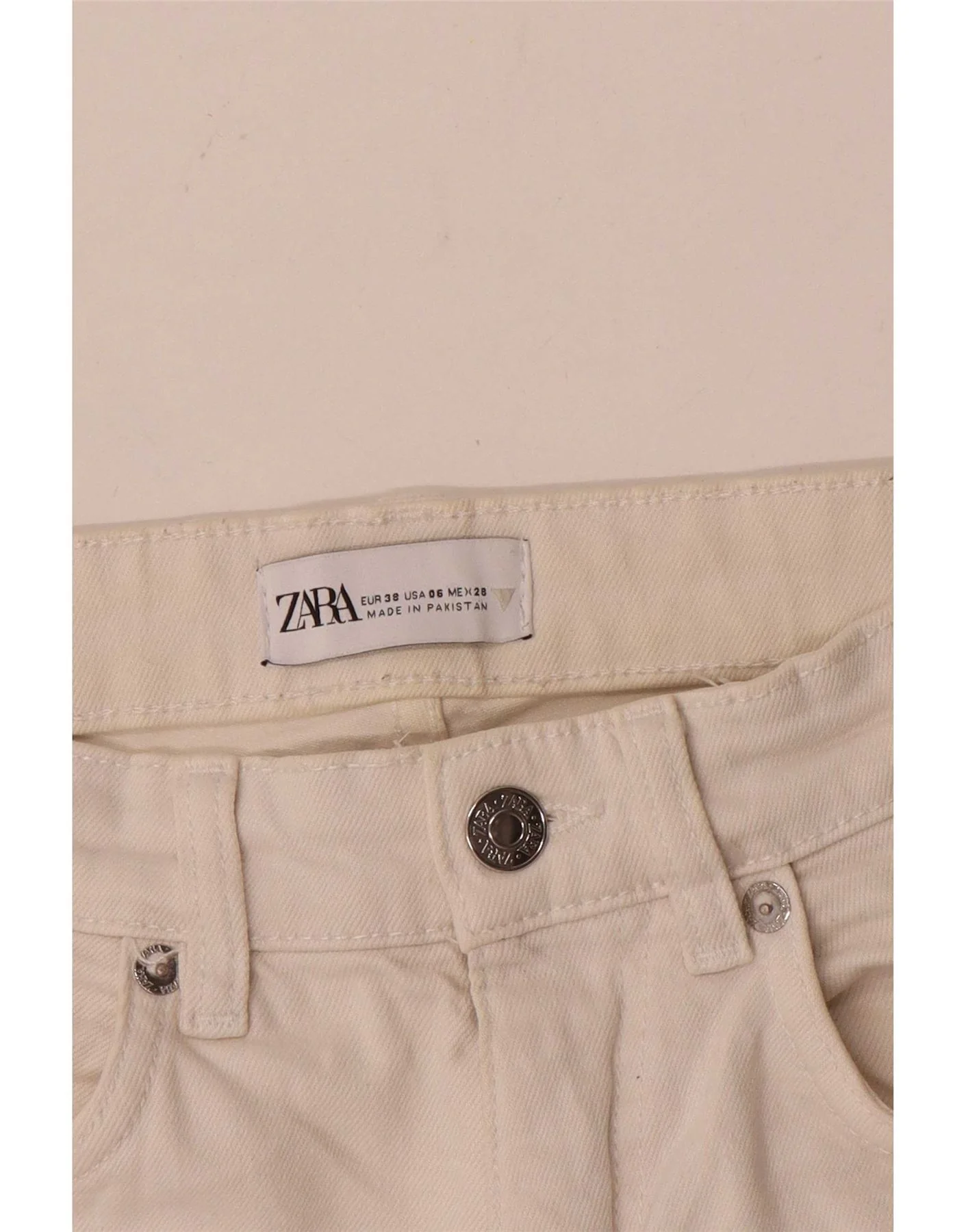 Zara Womens Cropped Jeans EU 38 Small W28 L25 White - Image 3