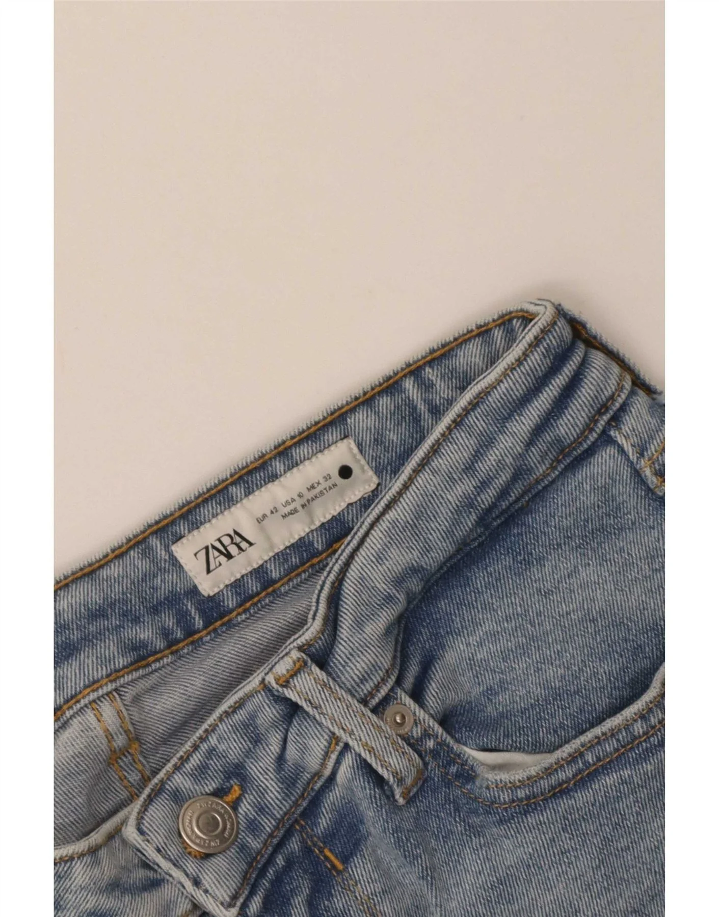Zara Womens Cropped Jeans EU 42 Large W32 L24 Blue - Image 3