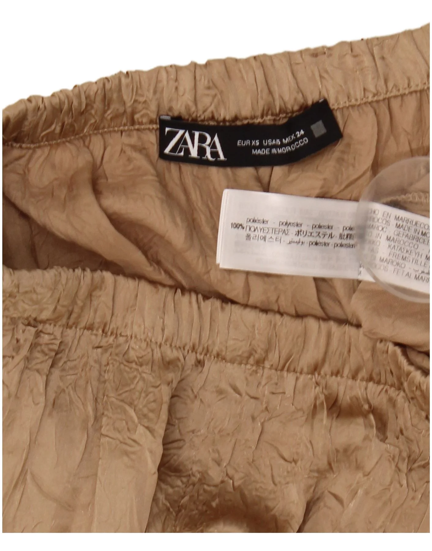 Zara Womens Cullotes Trousers XS W24 L31 Beige Polyester - Image 3